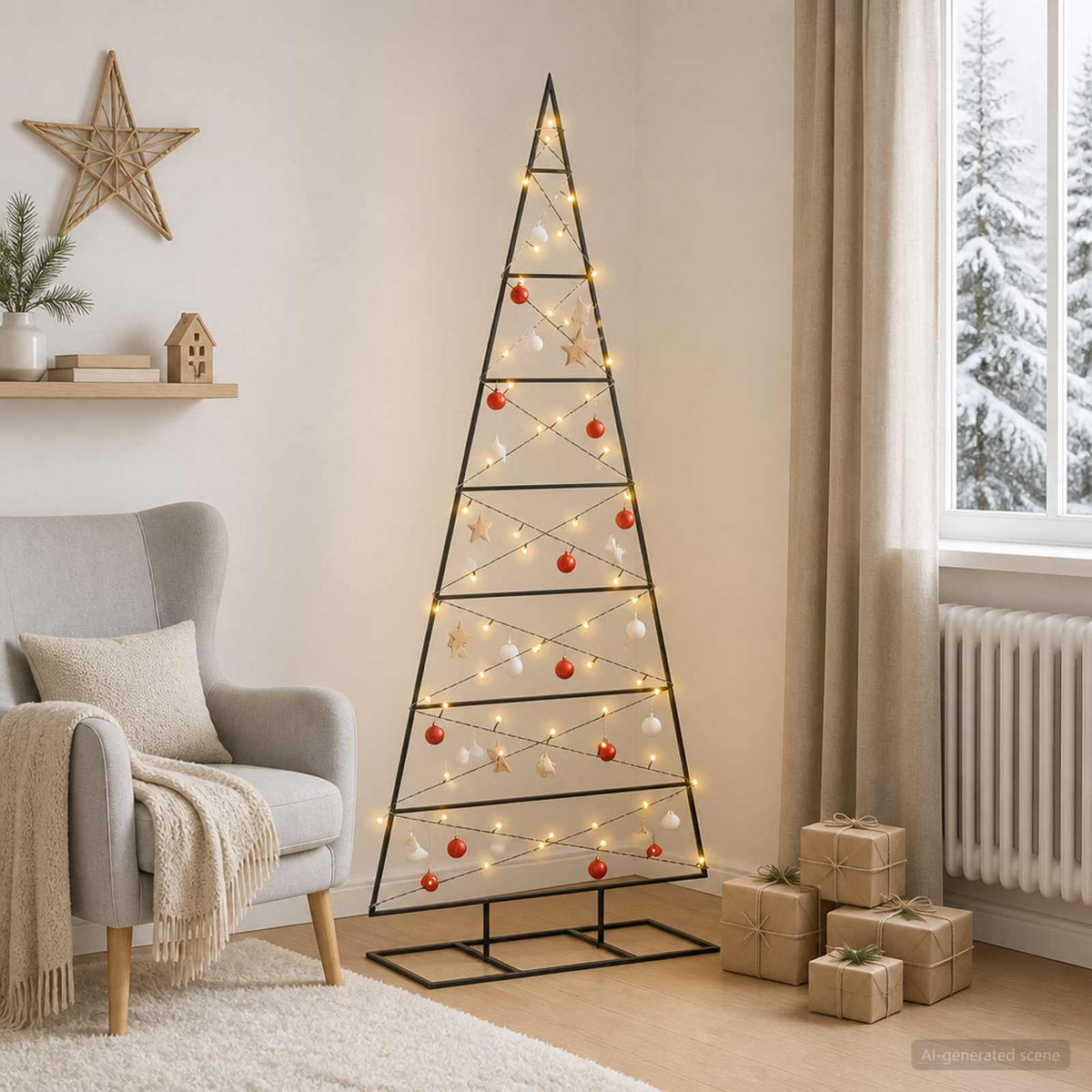 Metalinis Kalėdų medis KUOPIO 150 cm Šilta balta