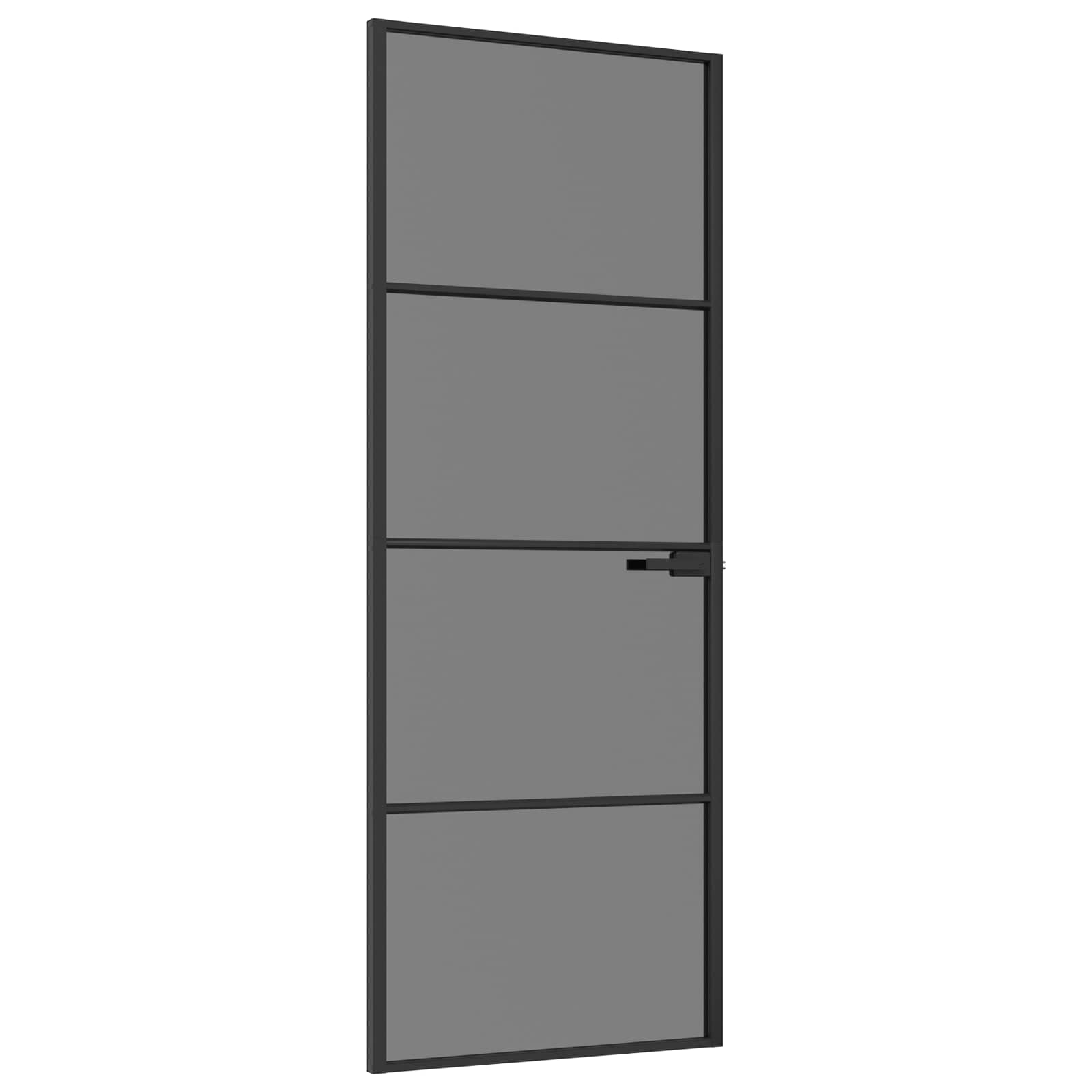 Vidaus durys 76 x 201,5 cm Grūdintas stiklas ir aliuminis