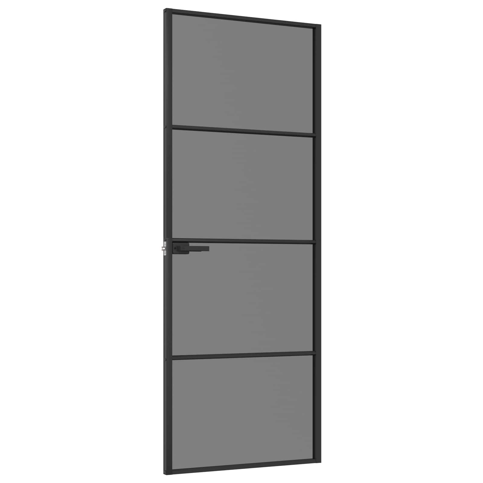Vidaus durys 76 x 201,5 cm Grūdintas stiklas ir aliuminis
