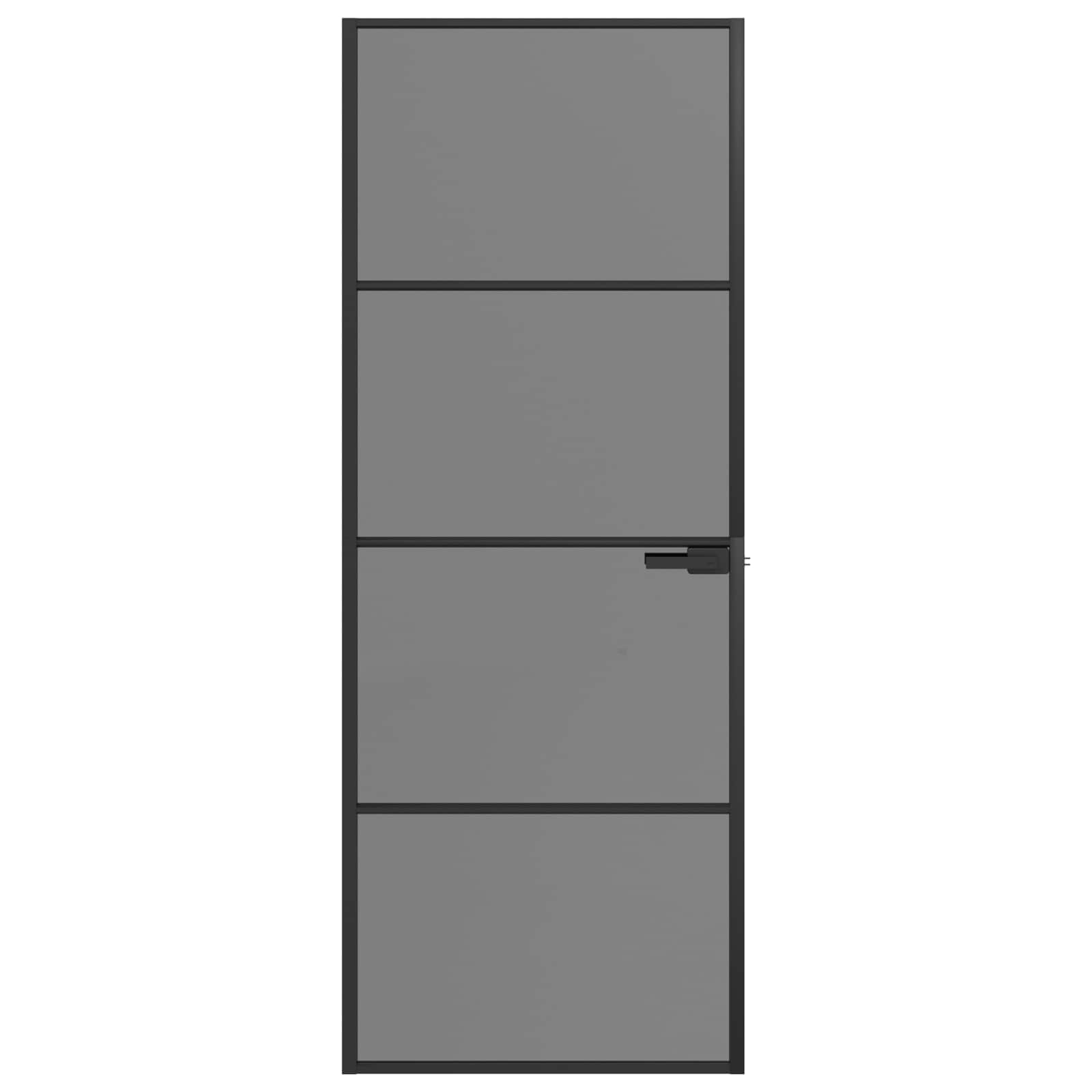 Vidaus durys 76 x 201,5 cm Grūdintas stiklas ir aliuminis