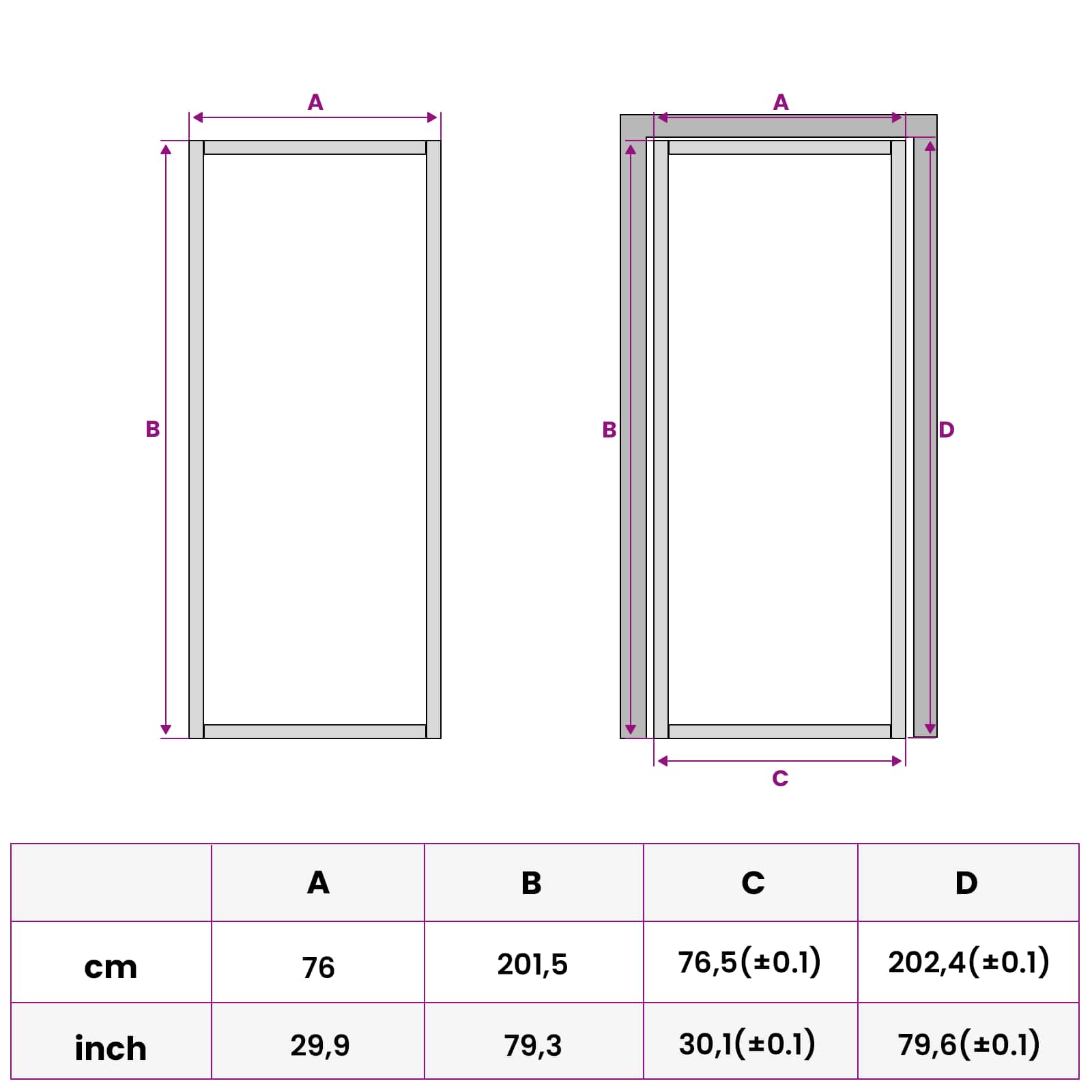 Vidaus durys 76 x 201,5 cm Grūdintas stiklas ir aliuminis