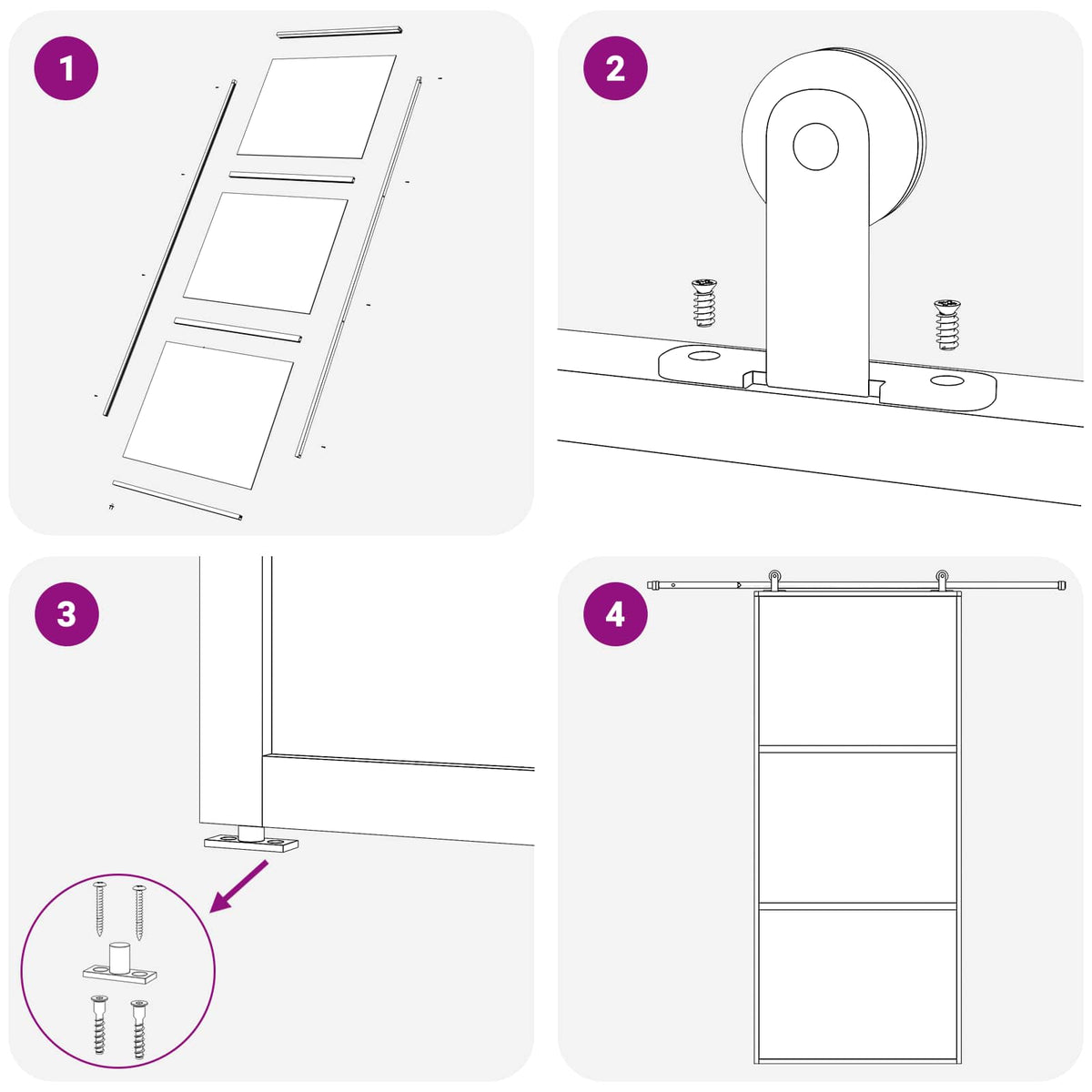 Slankios durys 76 x 205 cm Grūdintas stiklas ir aliuminis