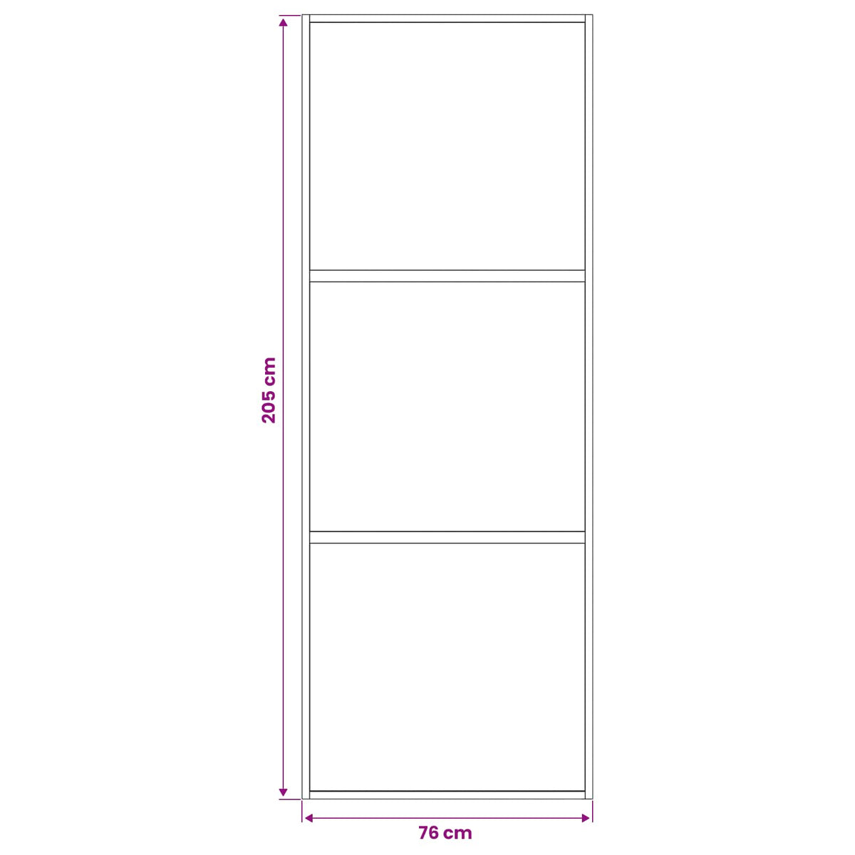 Slankios durys 76 x 205 cm Grūdintas stiklas ir aliuminis