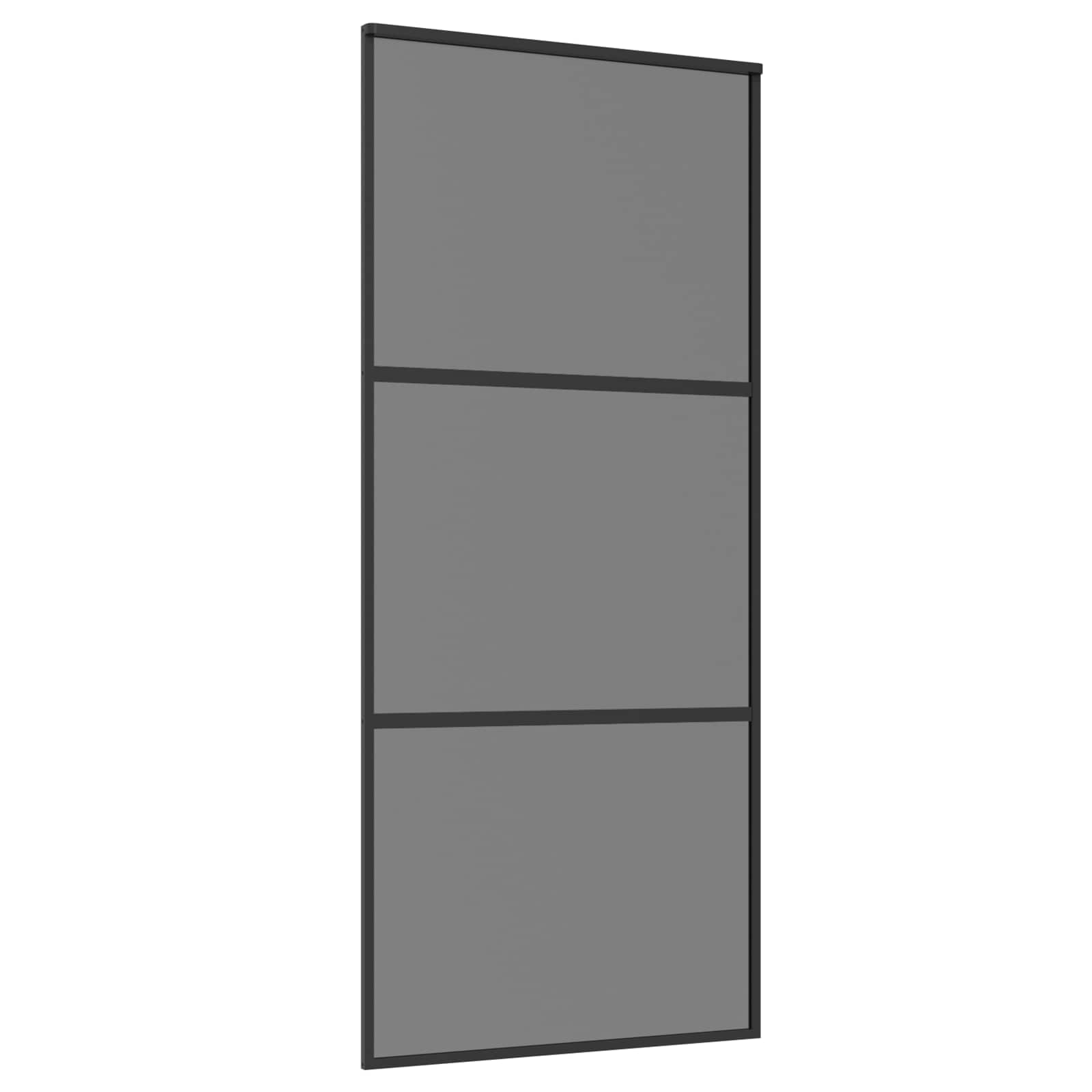 Slankios durys 90 x 205 cm Grūdintas stiklas ir aliuminis