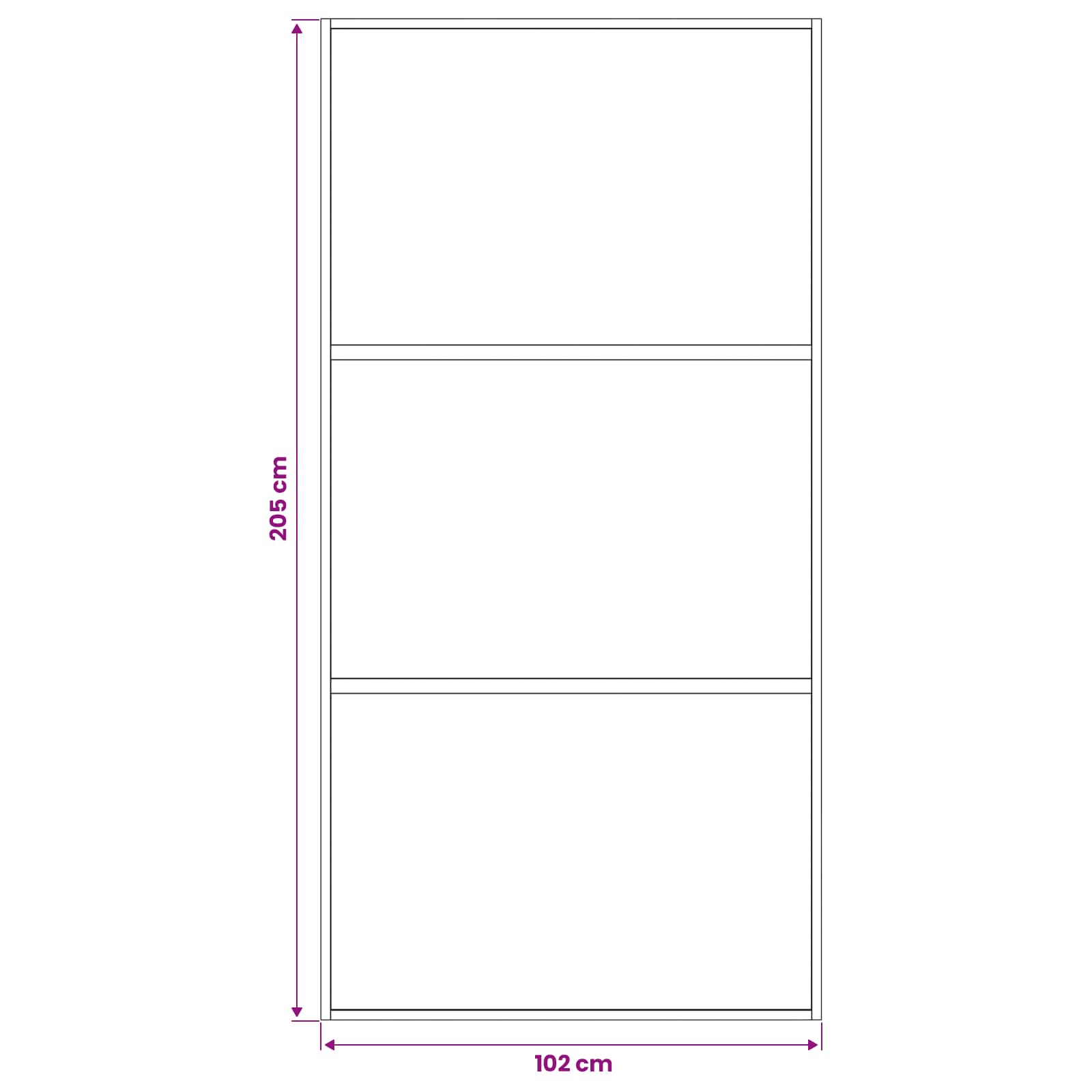 Slankios durys 102 x 205 cm Grūdintas stiklas ir aliuminis