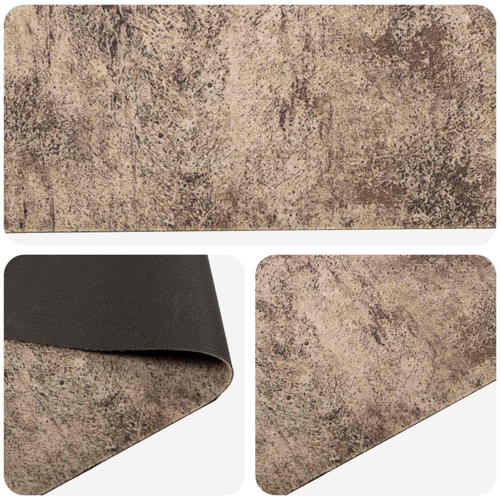 Virtuvės kilimas Rudas betonas 180 x 60 cm 100% poliamidas