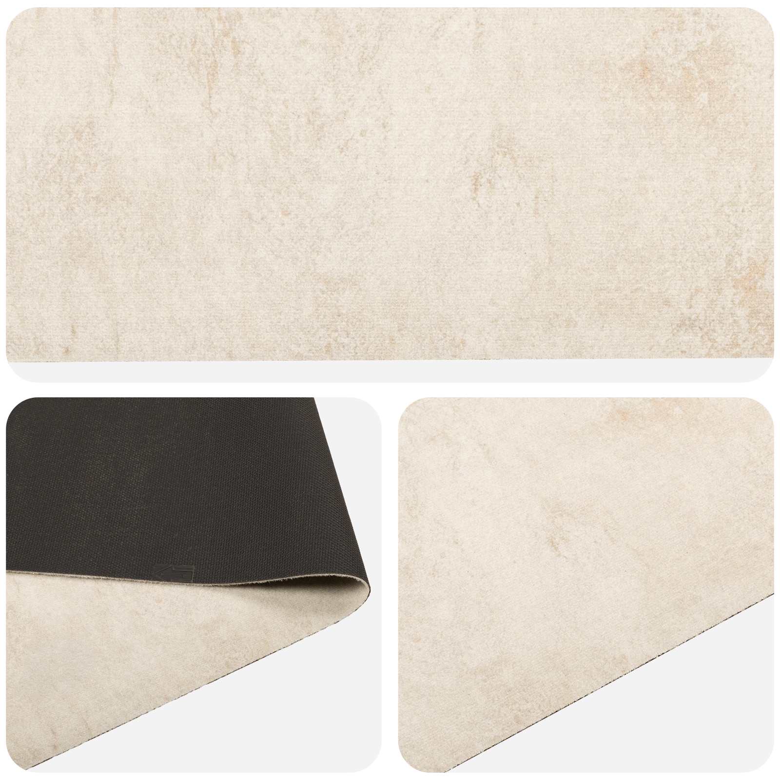Virtuvės kilimas kreminis betonas 150 x 45 cm 100% poliamidas