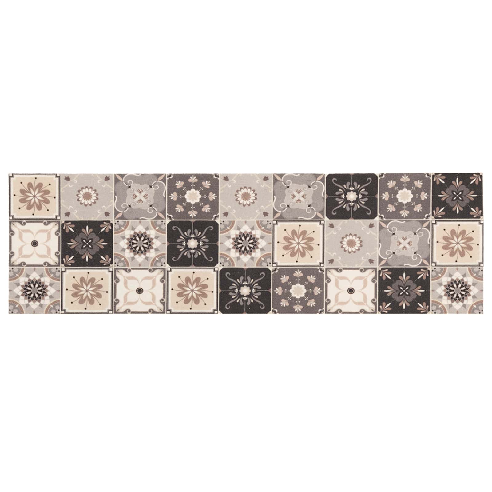 Virtuvės kilimas Pilka ir smėlio mozaika 180 x 60 cm