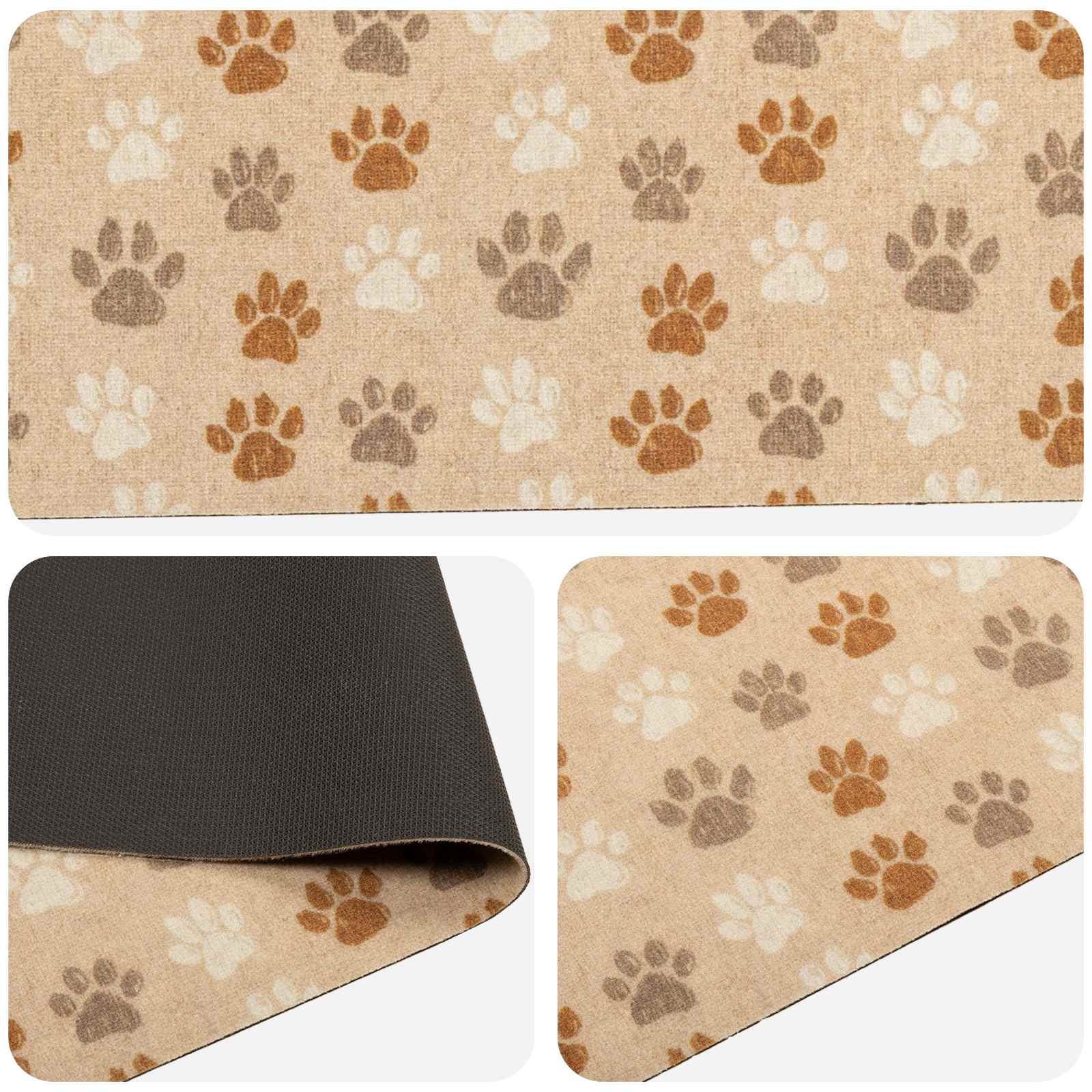 Virtuvės kilimas smėlio pėdutės 300 x 60 cm 100% poliamidas