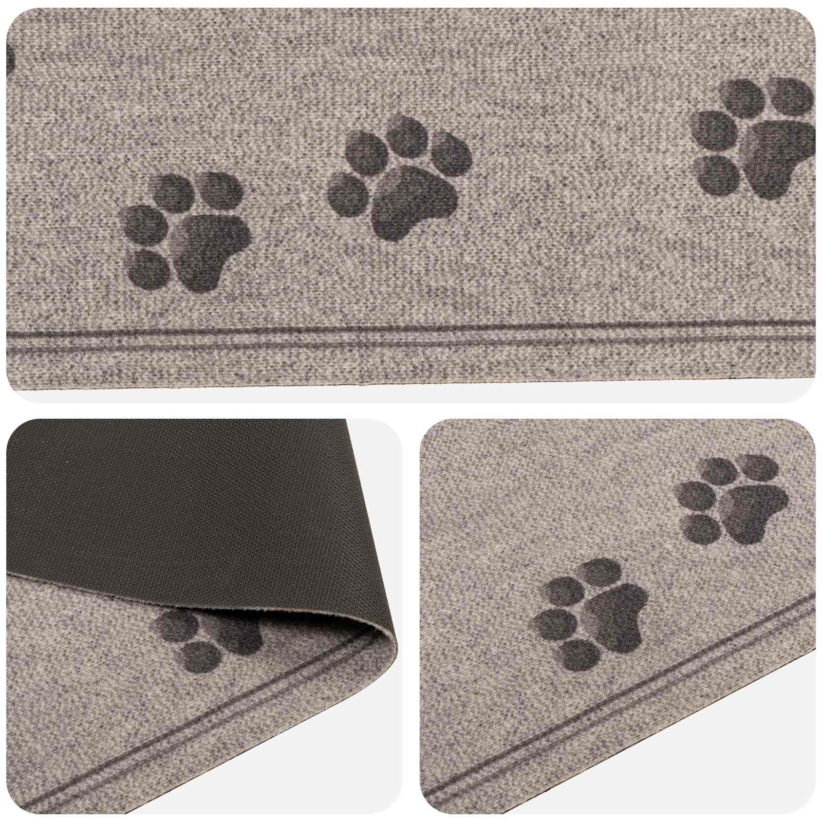 Virtuvės kilimas Pilkos pėdutės 180 x 60 cm 100% poliamidas