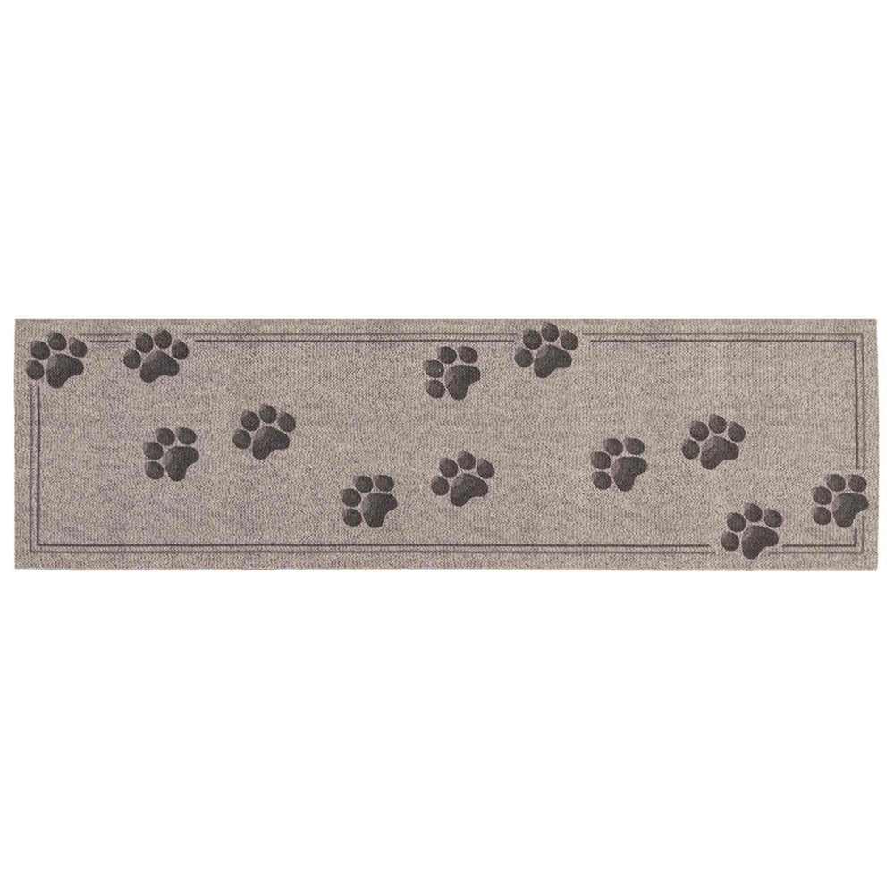 Virtuvės kilimas Pilkos pėdutės 300 x 60 cm 100% poliamidas