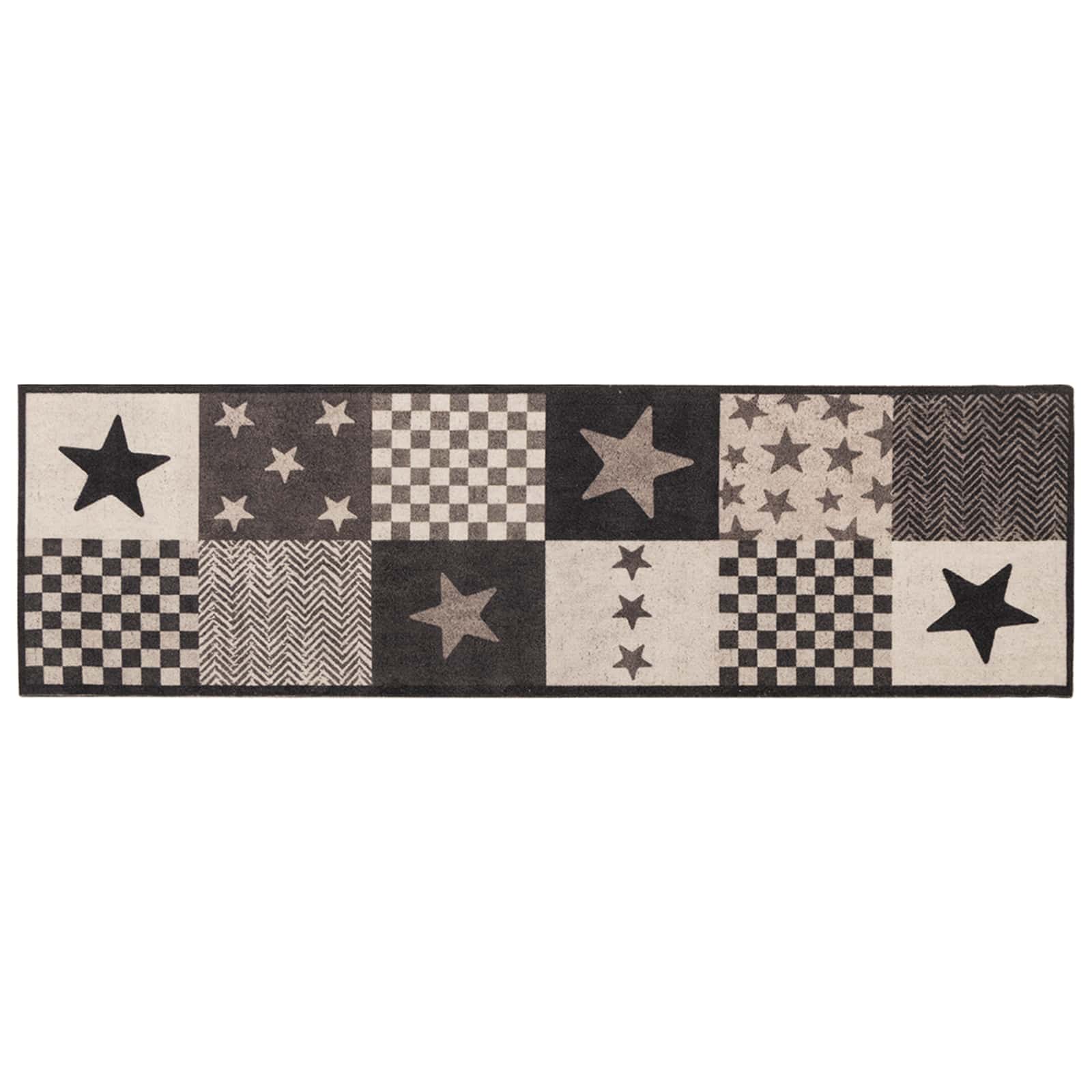 Virtuvės kilimas Pilkos žvaigždės 180 x 60 cm 100% poliamidas