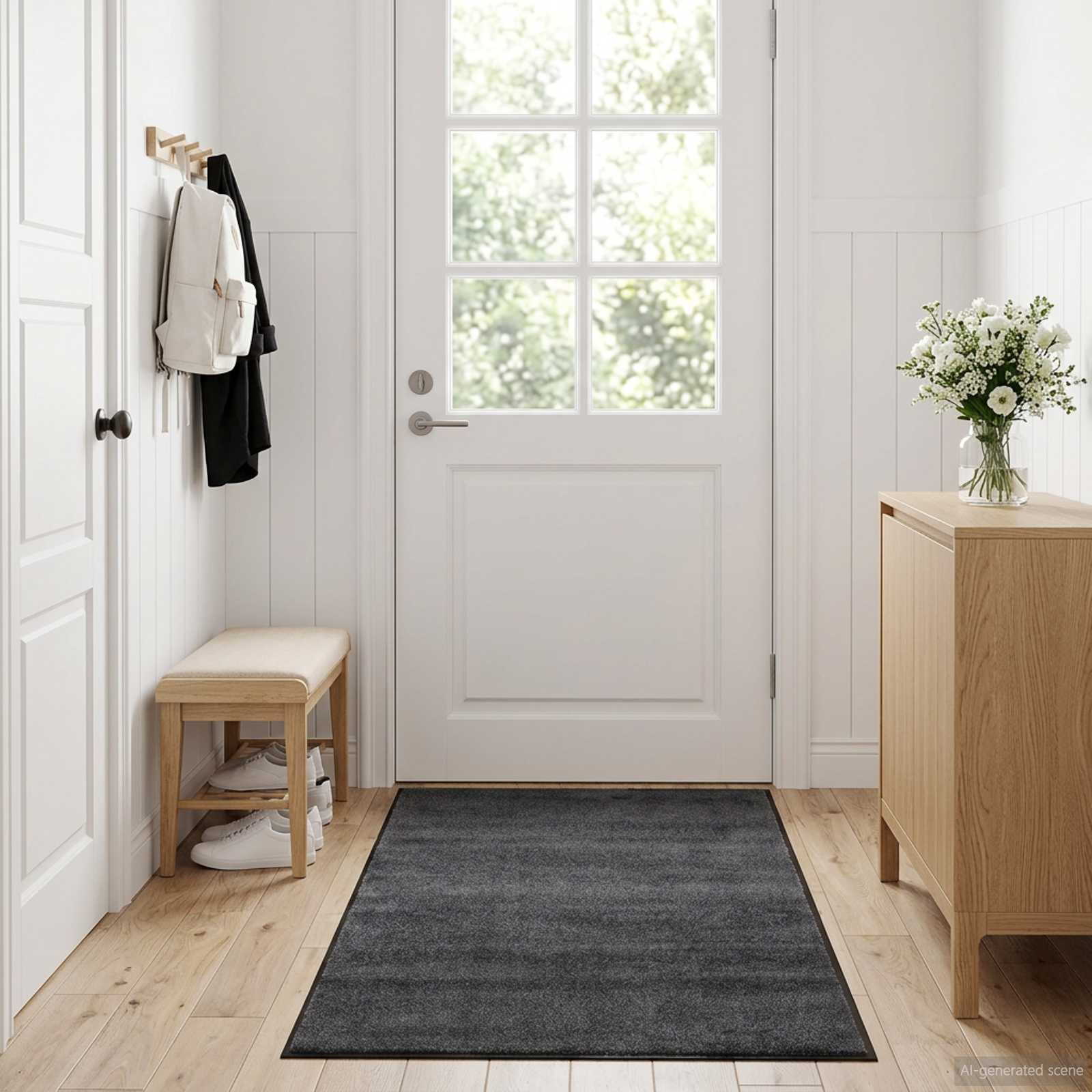 Durų kilimėlis Šviesiai pilka 350 x 120 cm 100% poliamidas