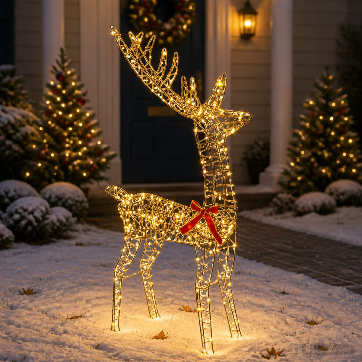 3D Kalėdų elnias LOVIISA 300 LED Šilta balta 70 x 26 x 128 cm