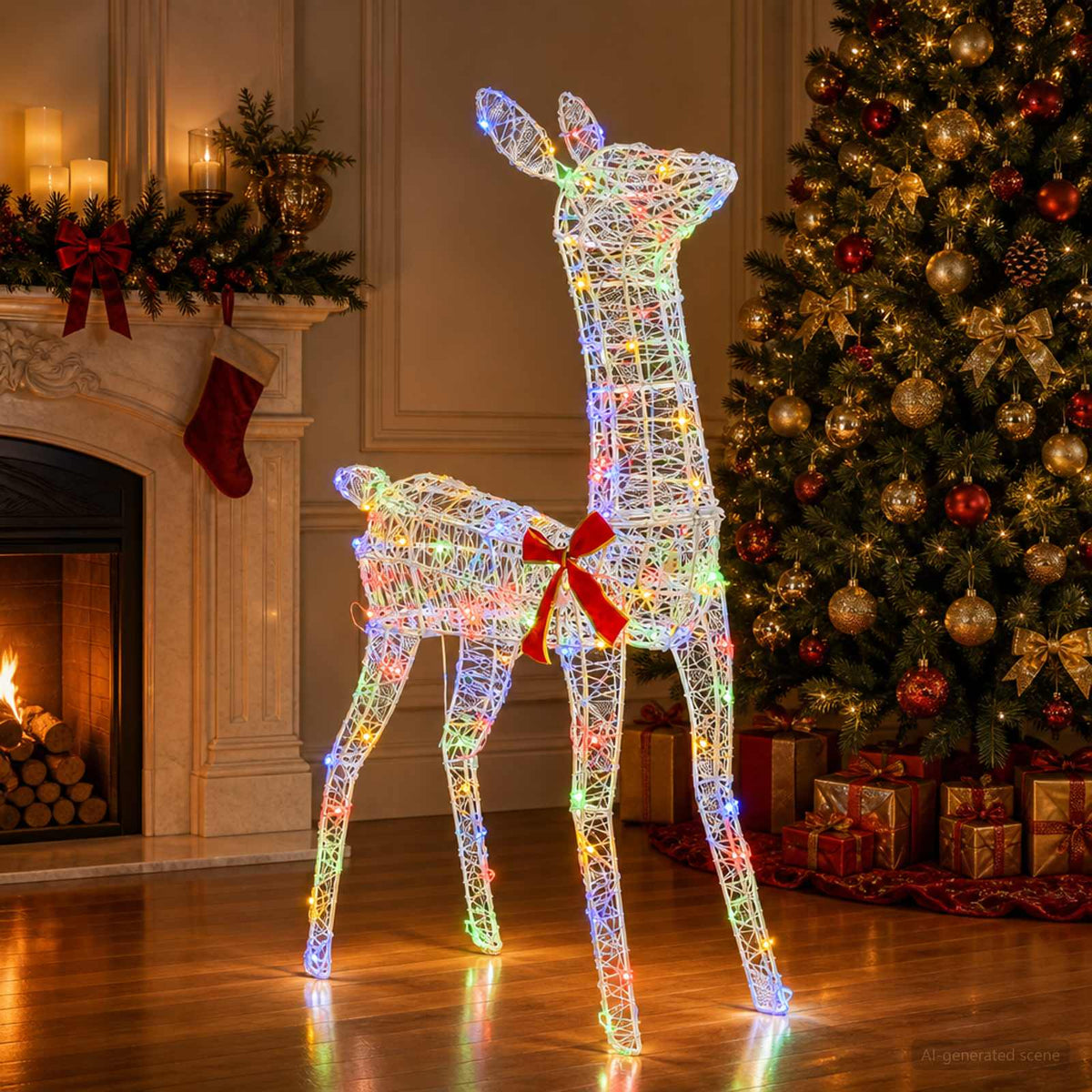3D Kalėdų elnias LOVIISA 110 LED Įvairių spalvų