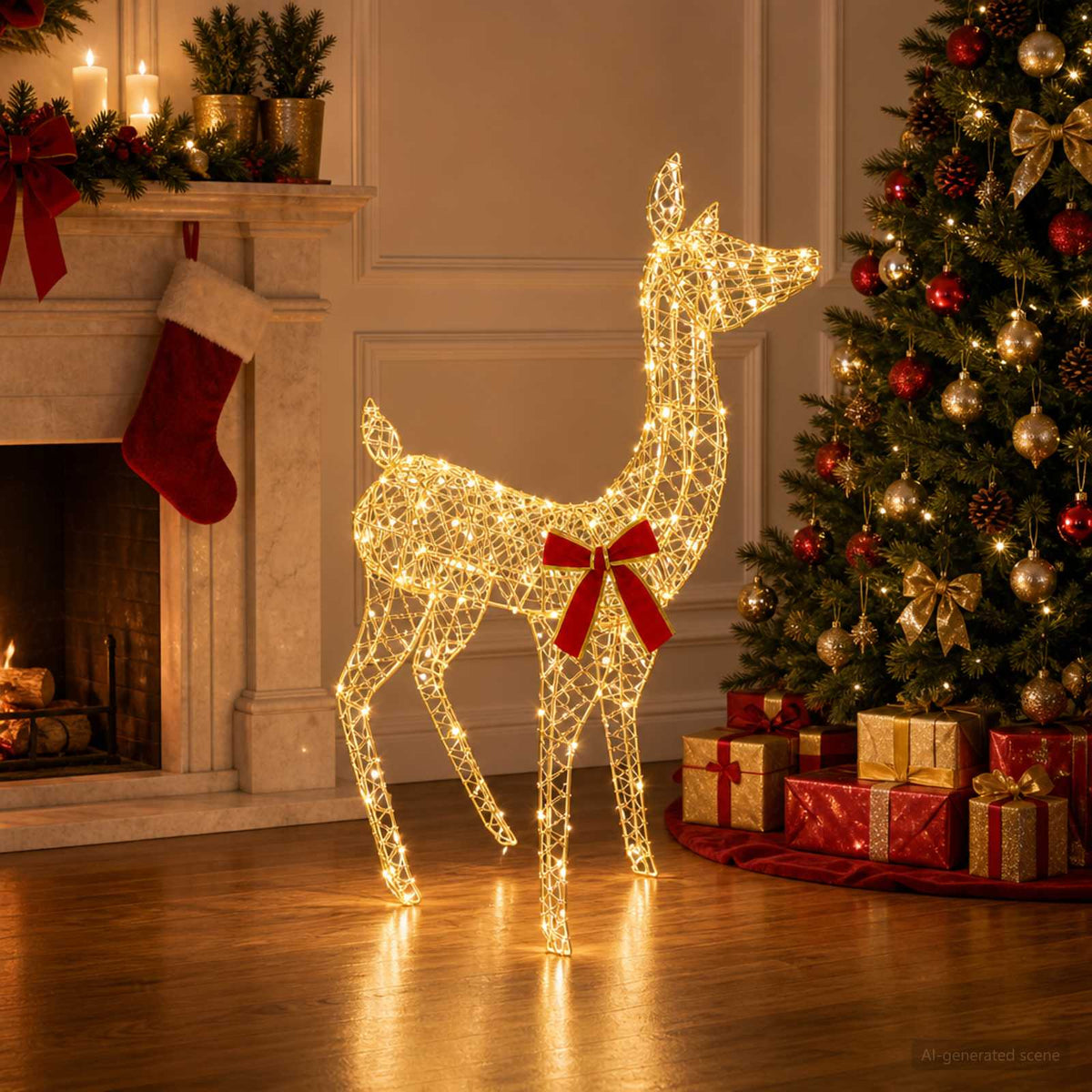 3D Kalėdų elnias LOVIISA 110 LED Šilta balta 70 x 26 x 100 cm