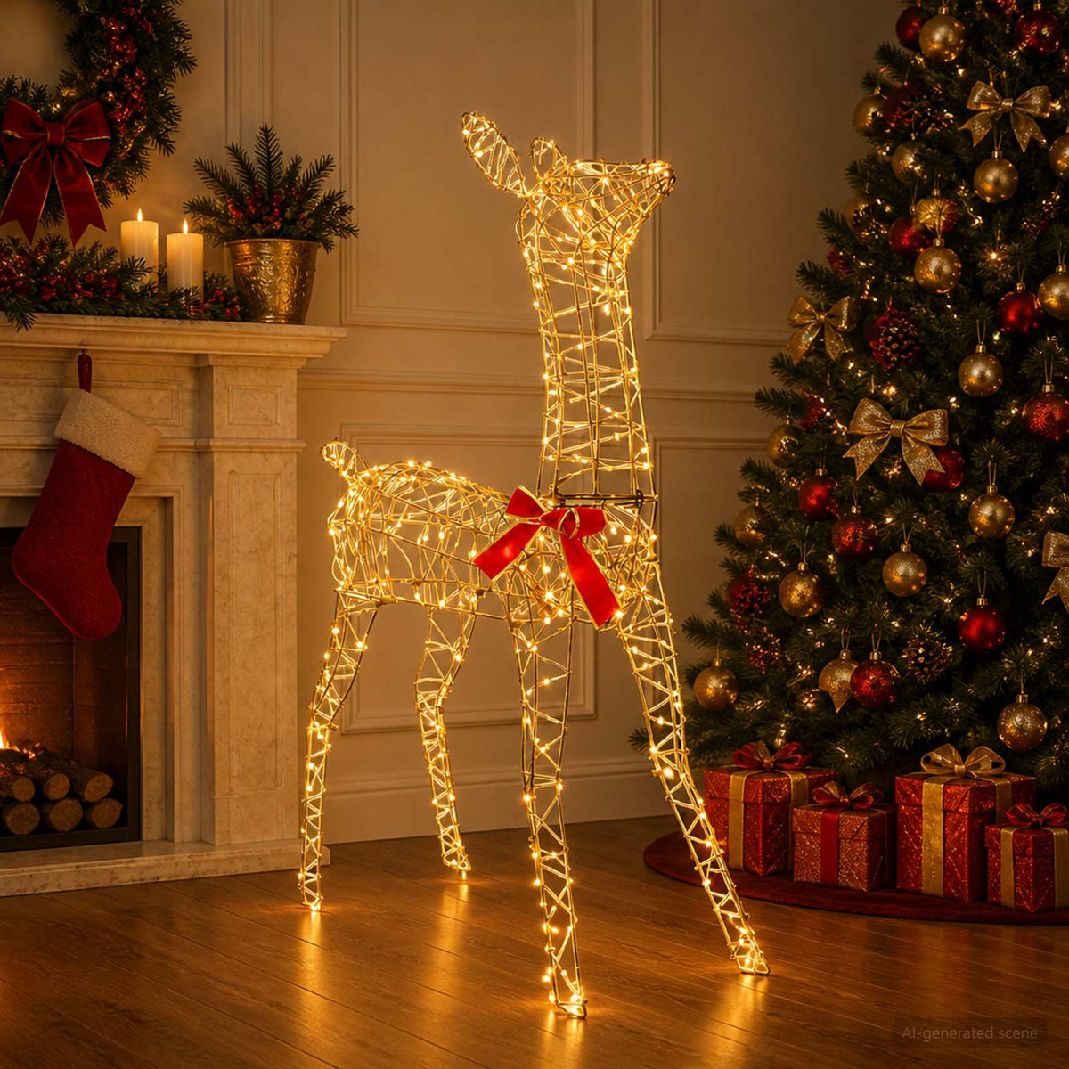 3D Kalėdų elnias LOVIISA 285 LED Šilta balta 70 x 26 x 100 cm
