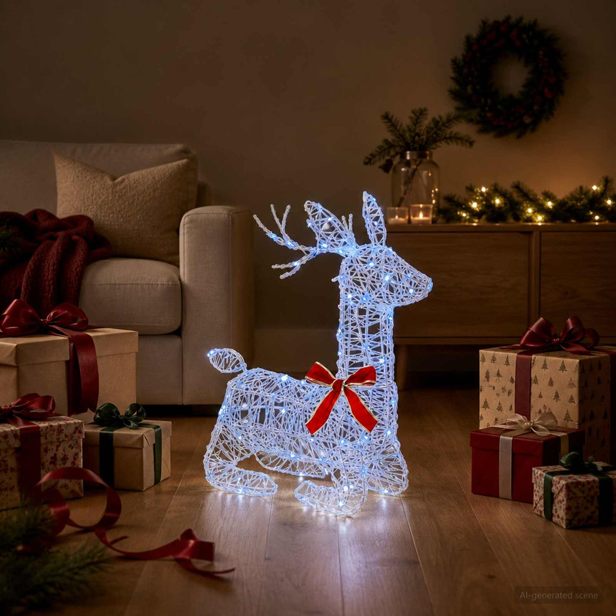 3D Kalėdų elnias LOVIISA 140 LED Mėlyna 55 x 22 x 63 cm