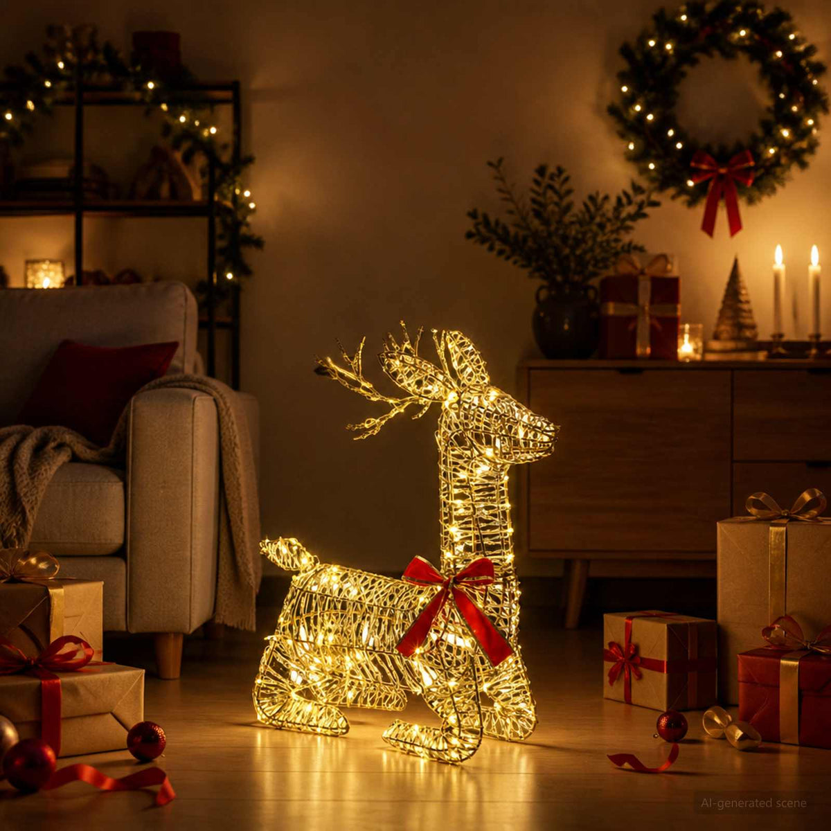 3D Kalėdų elnias LOVIISA 140 LED Šilta balta 55 x 22 x 63 cm