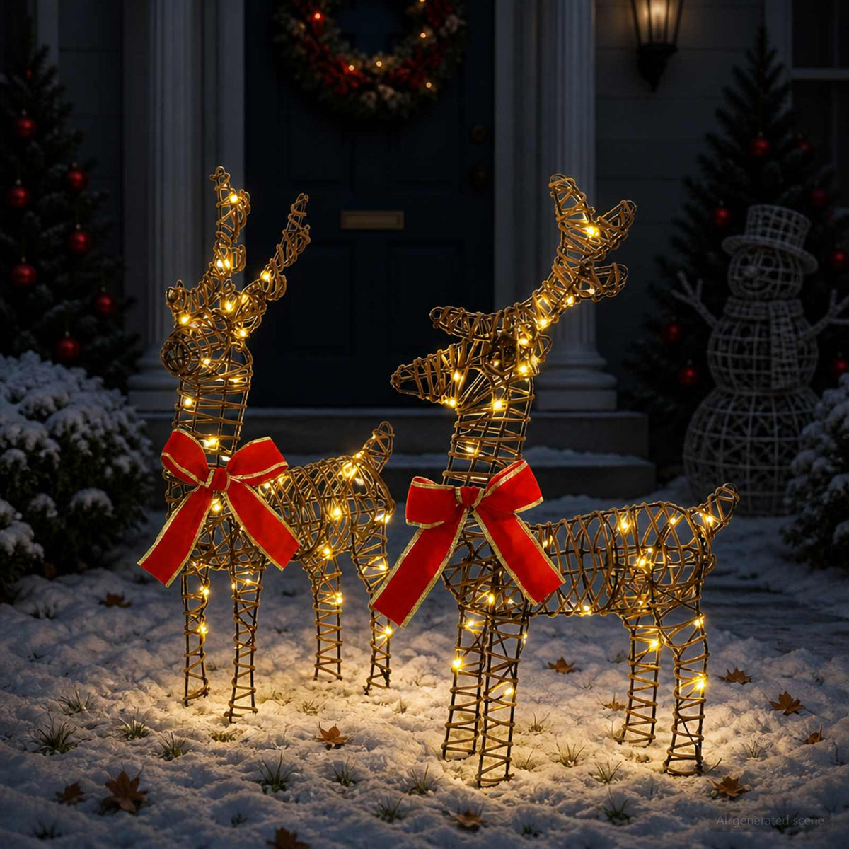 3D Kalėdų elnias LOVIISA 2 vnt. 80 LED Šilta balta