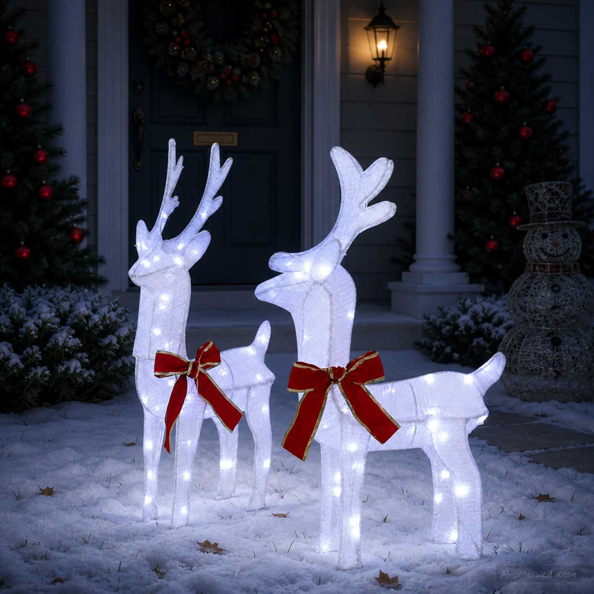 3D Kalėdų elnias LOVIISA 2 vnt. 80 LED Šalta balta