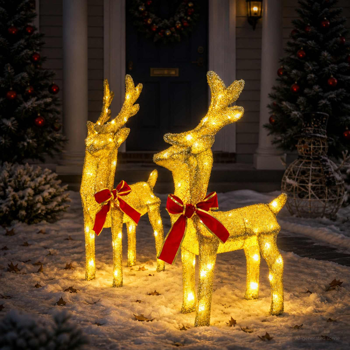 3D Kalėdų elnias LOVIISA 2 vnt. 80 LED Šilta balta