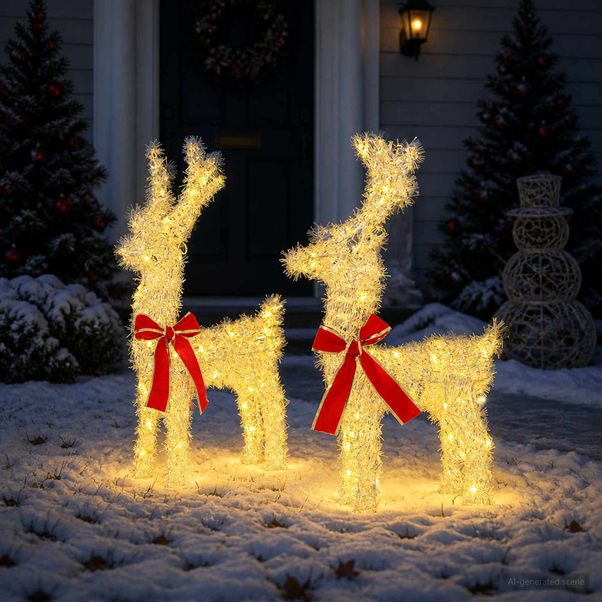 3D Kalėdų elnias LOVIISA 2 vnt. 80 LED Šilta balta