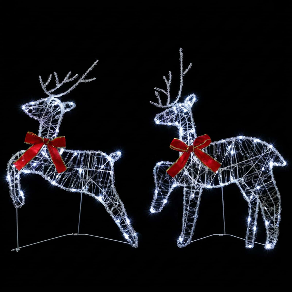 Kalėdų elnias 2 vnt. 40 LED Šalta balta 43 x 19 x 65 cm