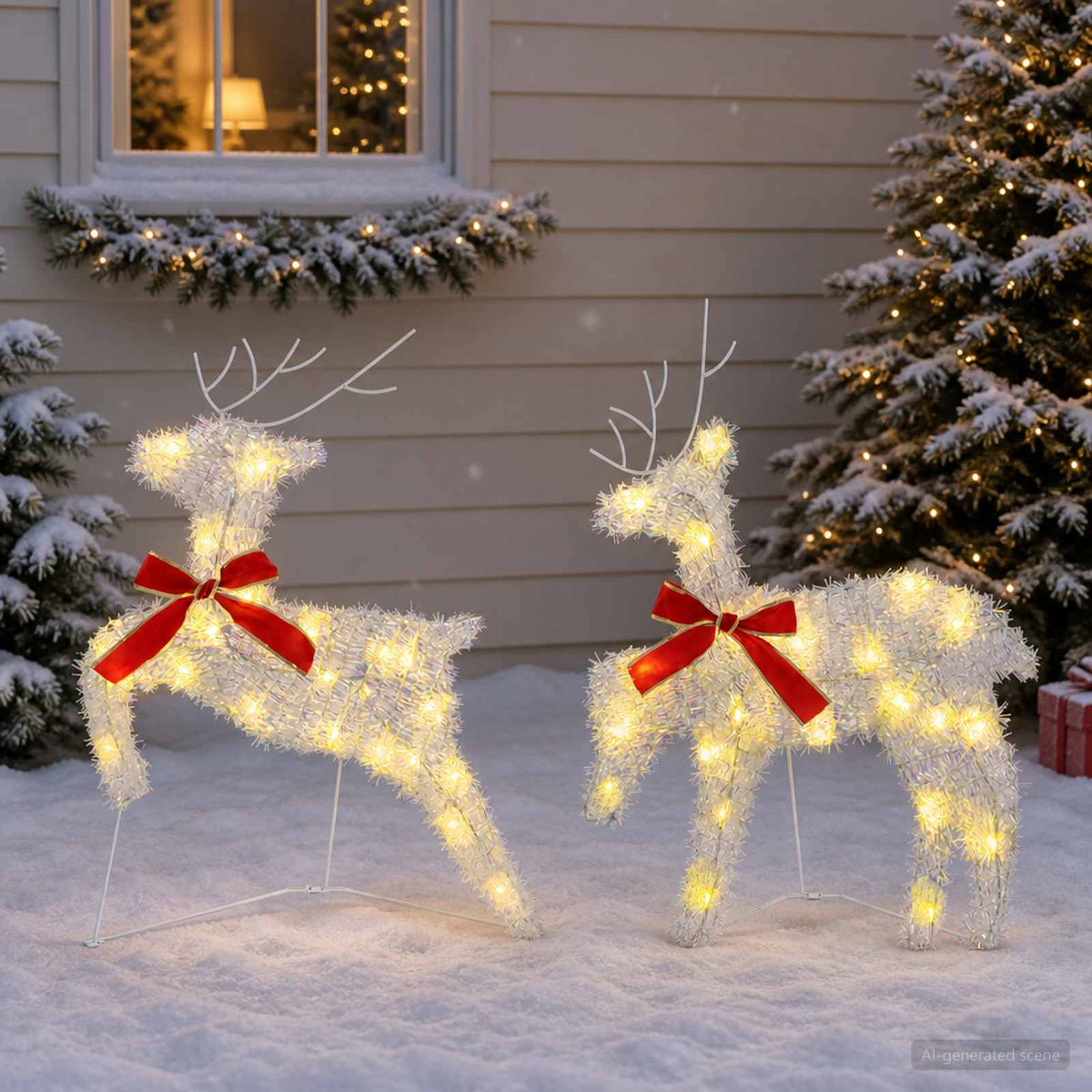 Kalėdų elnias 2 vnt. 40 LED Šilta balta