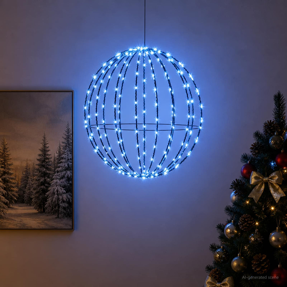Kalėdų finialo šviesa 120 LED Mėlyna Skersmuo 40 x 42 cm