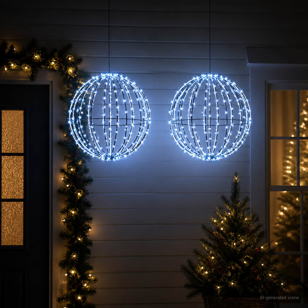 Kalėdų finialo šviesa 2 vnt. 320 LED Mėlyna Skersmuo 50 x 52 cm