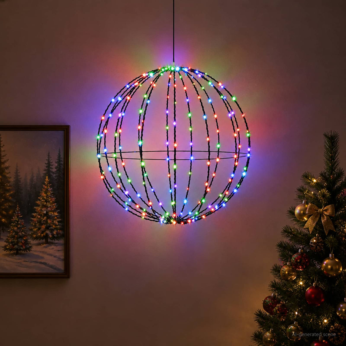 Kalėdų finialo šviesa 120 LED Įvairių spalvų