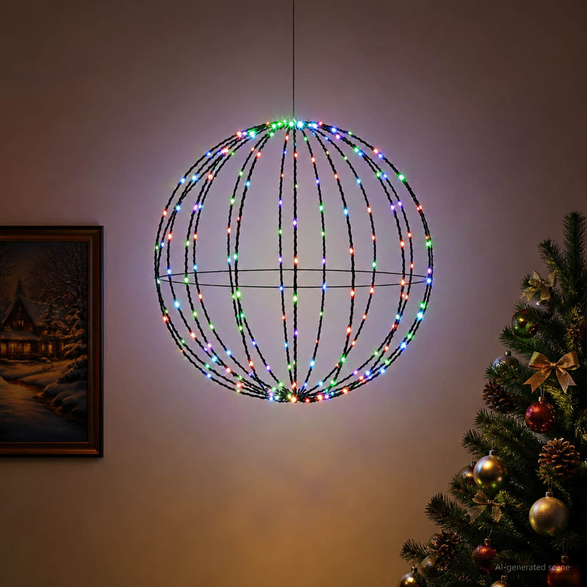 Kalėdų finialo šviesa 160 LED Įvairių spalvų