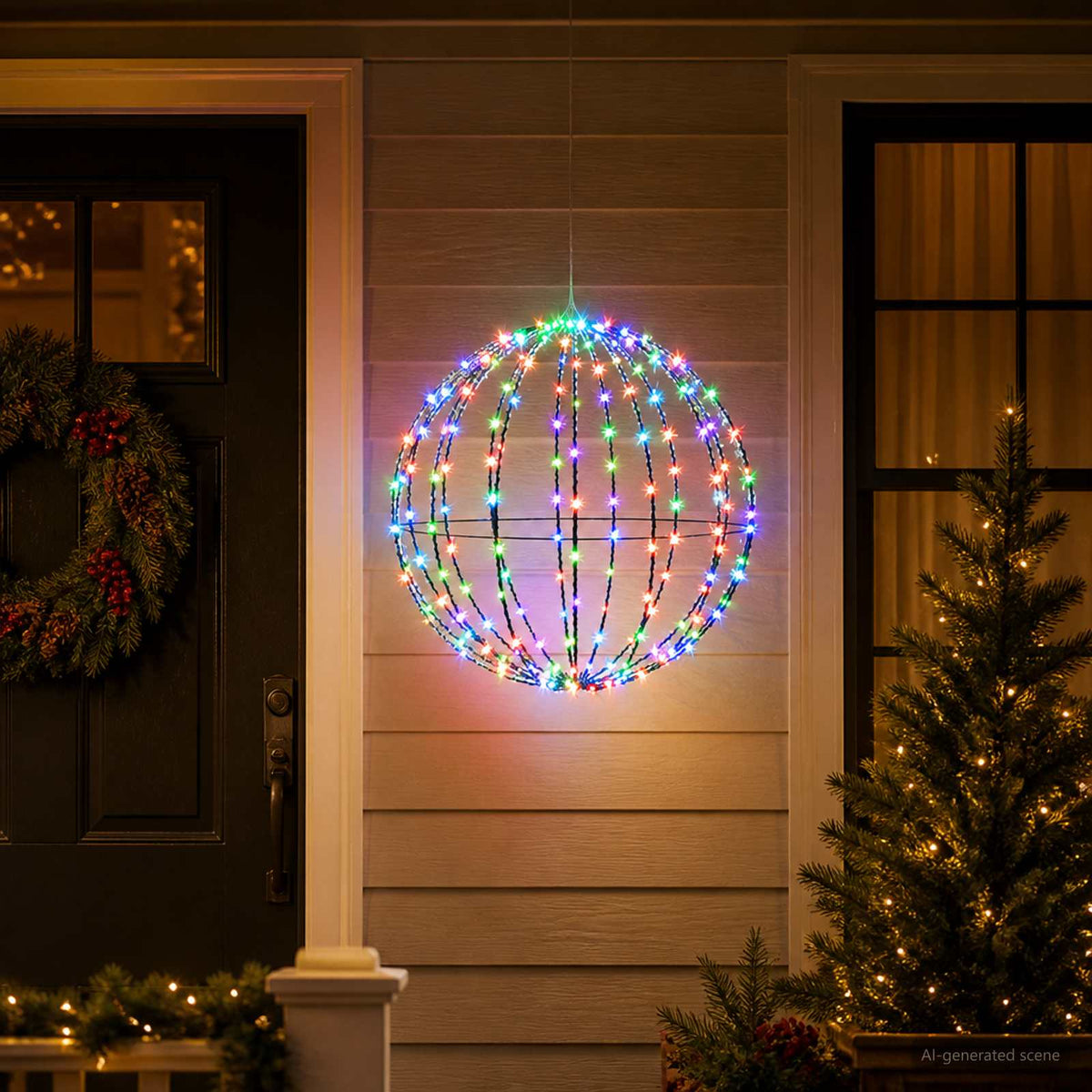 Kalėdų finialo šviesa 192 LED Įvairių spalvų