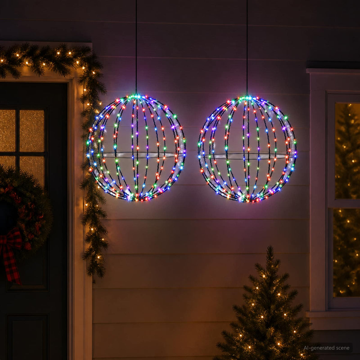 Kalėdų finialo šviesa 2 vnt. 320 LED Įvairių spalvų