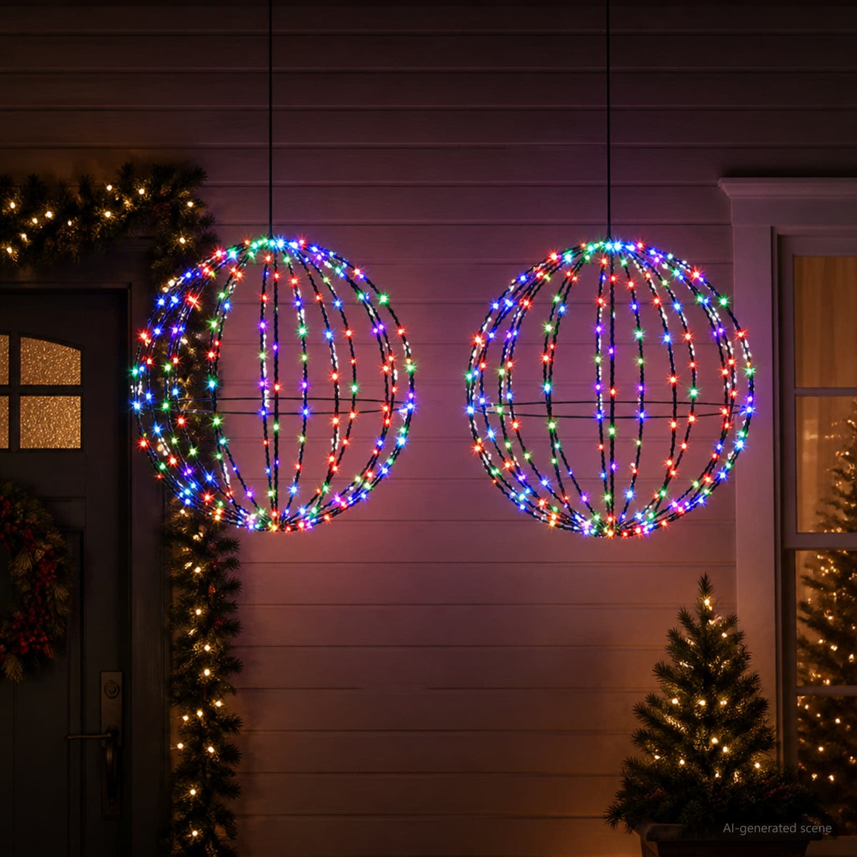 Kalėdų finialo šviesa 2 vnt. 384 LED Įvairių spalvų