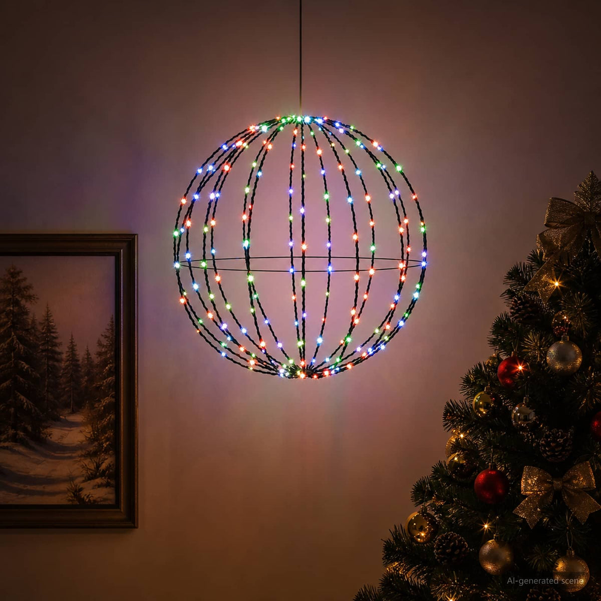 Kalėdų finialo šviesa 192 LED RGB Skersmuo 60 x 63 cm