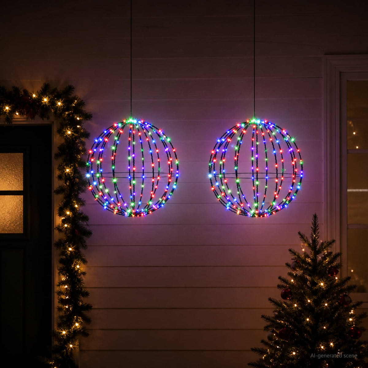 Kalėdų finialo šviesa 2 vnt. 320 LED RGB Skersmuo 50 x 52 cm