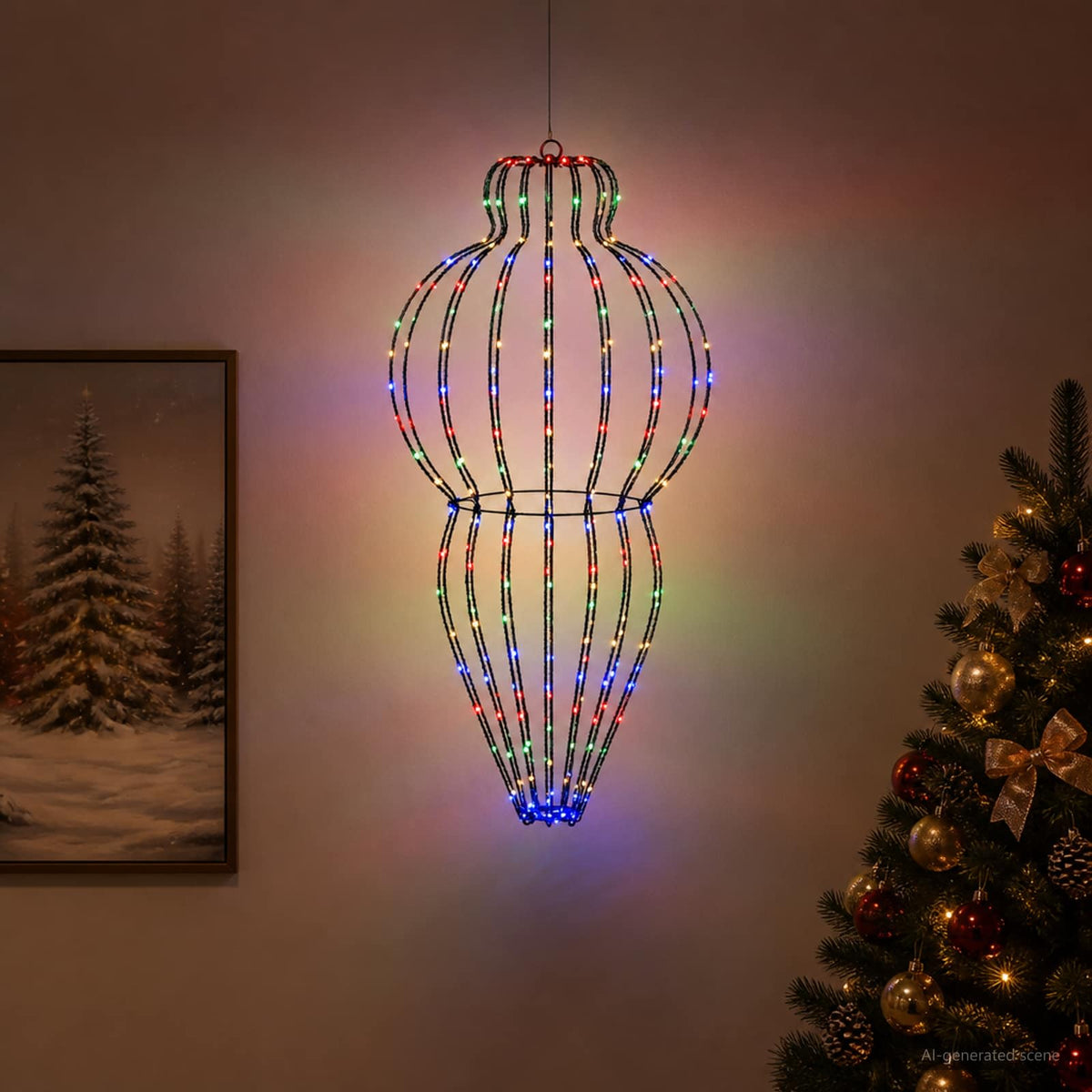 Šviečiantis kalėdinis dekoras 320 LED Įvairių spalvų
