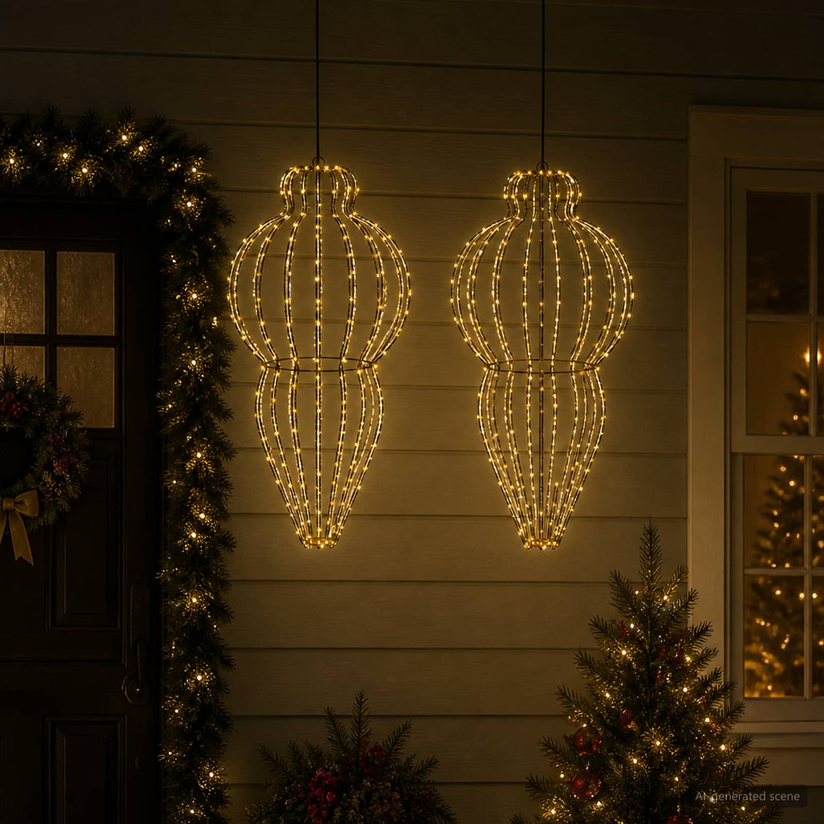 Šviečiantis kalėdinis dekoras 2 vnt. 640 LED Šilta balta
