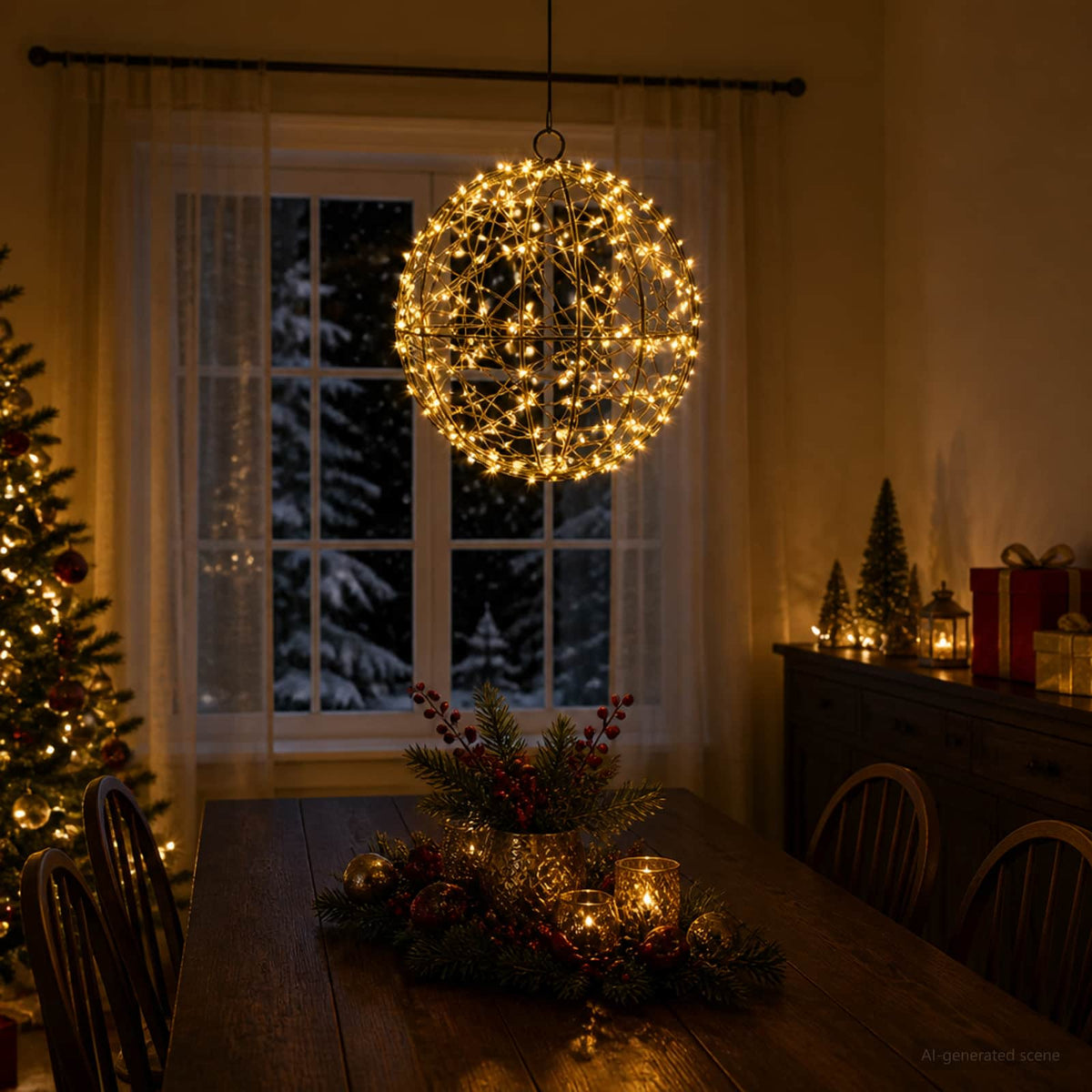Kalėdų finialo šviesa 200 LED Šilta balta Skersmuo 20 x 22 cm