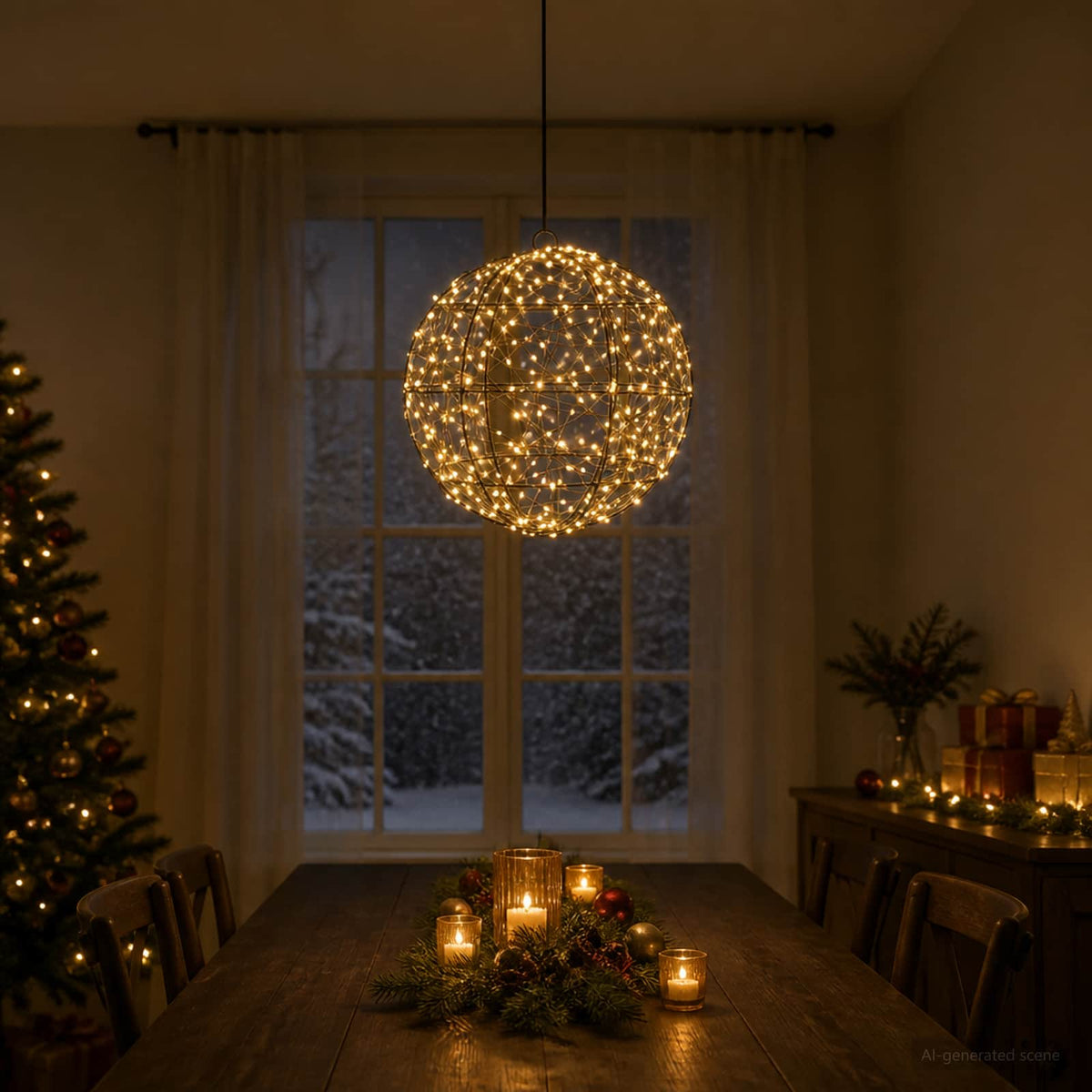Kalėdų finialo šviesa 300 LED Šilta balta Skersmuo 30 x 32 cm