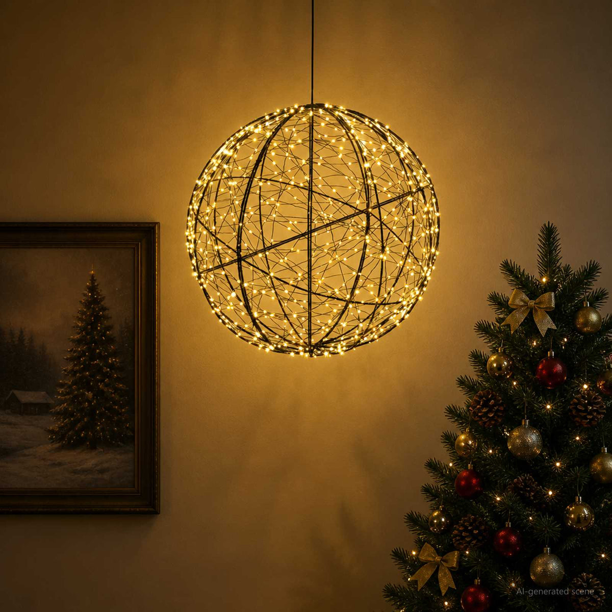 Kalėdų finialo šviesa 500 LED Šilta balta Skersmuo 40 x 42 cm