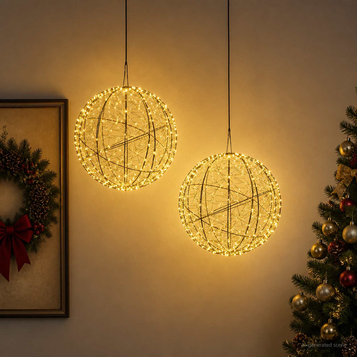 Kalėdų finialo šviesa 2 vnt. 1000 LED Šilta balta