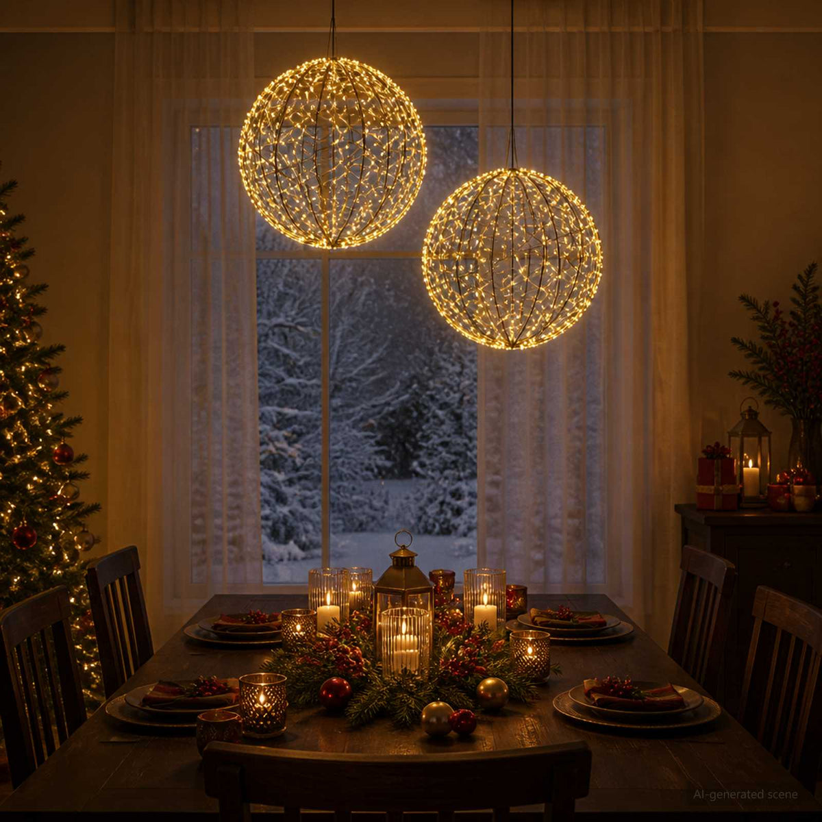 Kalėdų finialo šviesa 2 vnt. 1500 LED Šilta balta