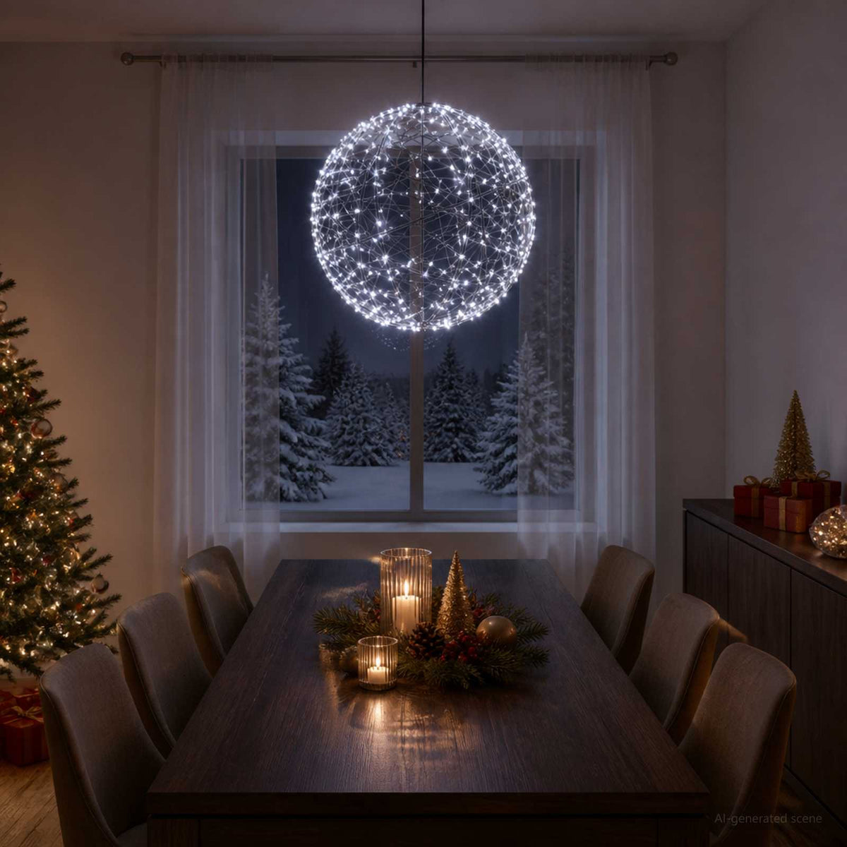 Kalėdų finialo šviesa 750 LED Šalta balta Skersmuo 50 x 52 cm