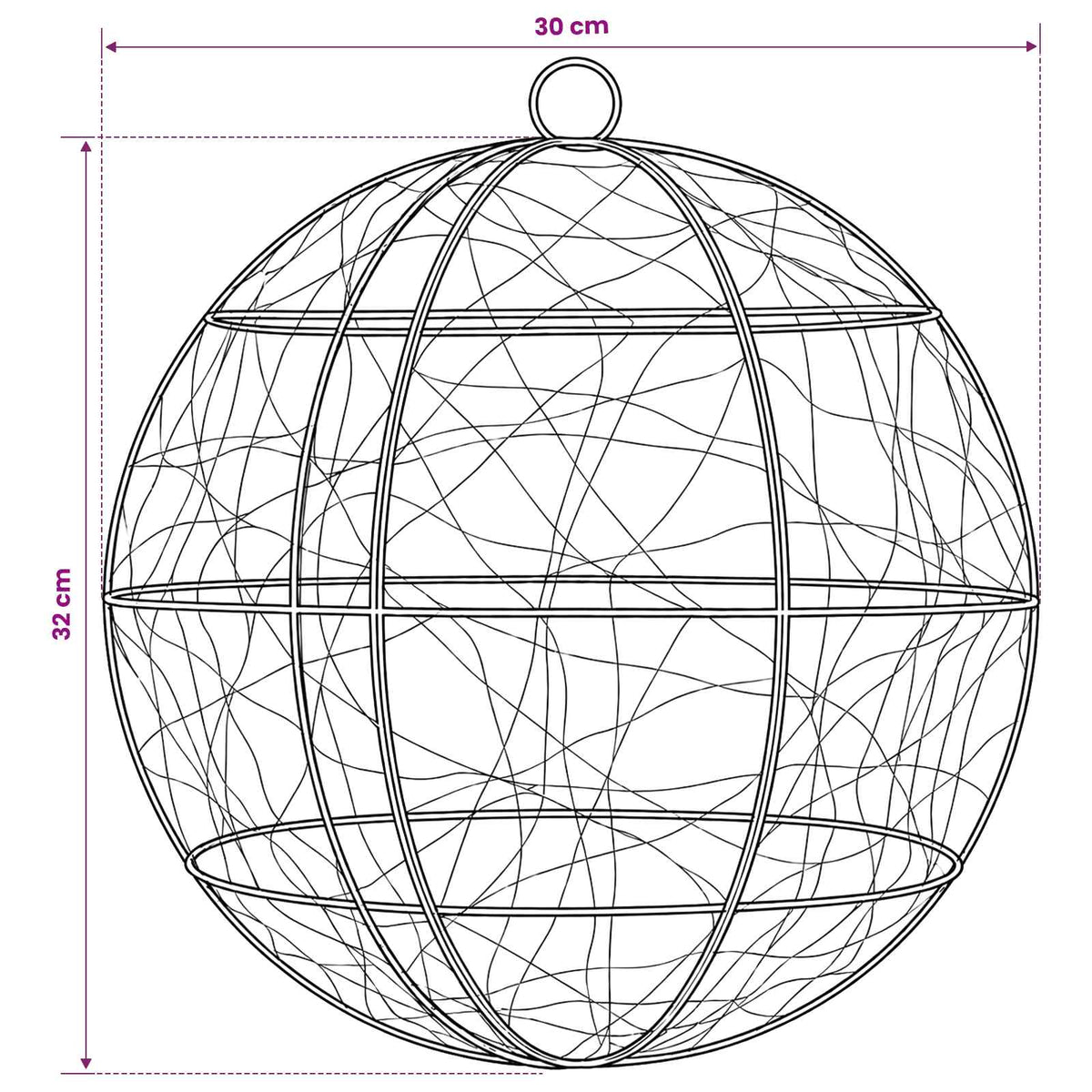Kalėdų finialo šviesa 300 LED Mėlyna Skersmuo 30 x 32 cm