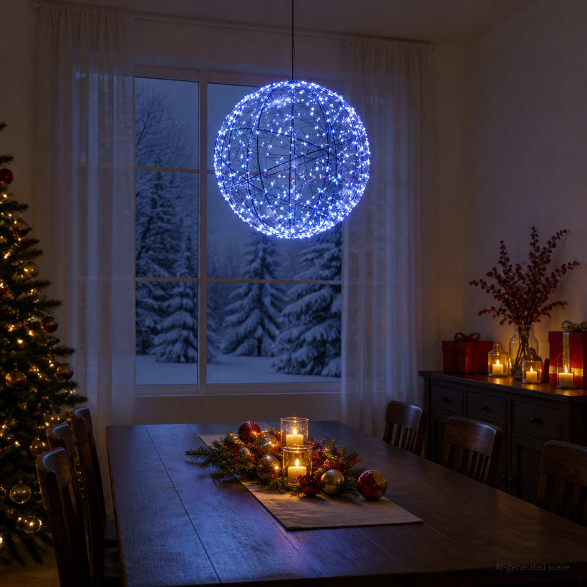 Kalėdų finialo šviesa 500 LED Mėlyna Skersmuo 40 x 42 cm