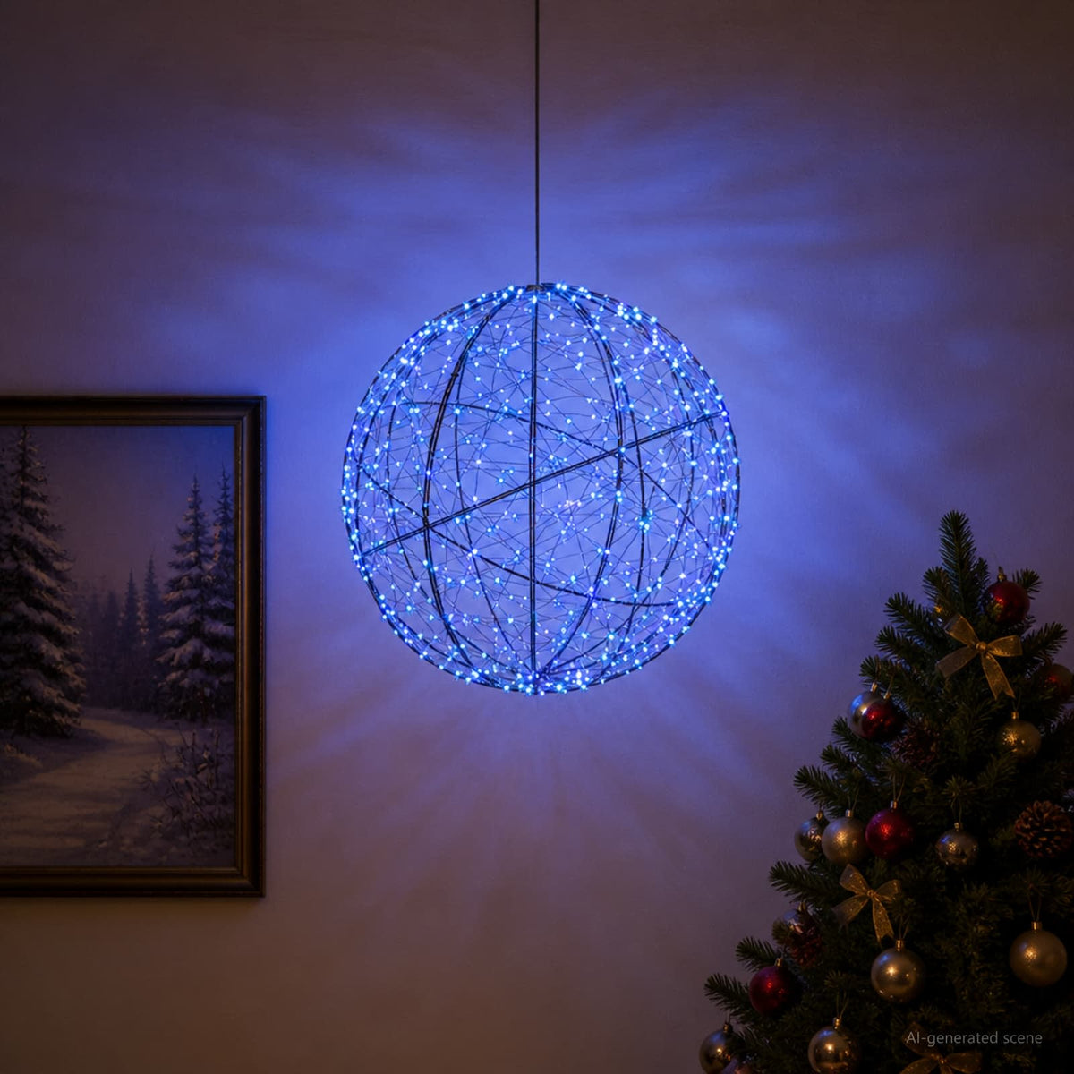 Kalėdų finialo šviesa 750 LED Mėlyna Skersmuo 50 x 52 cm