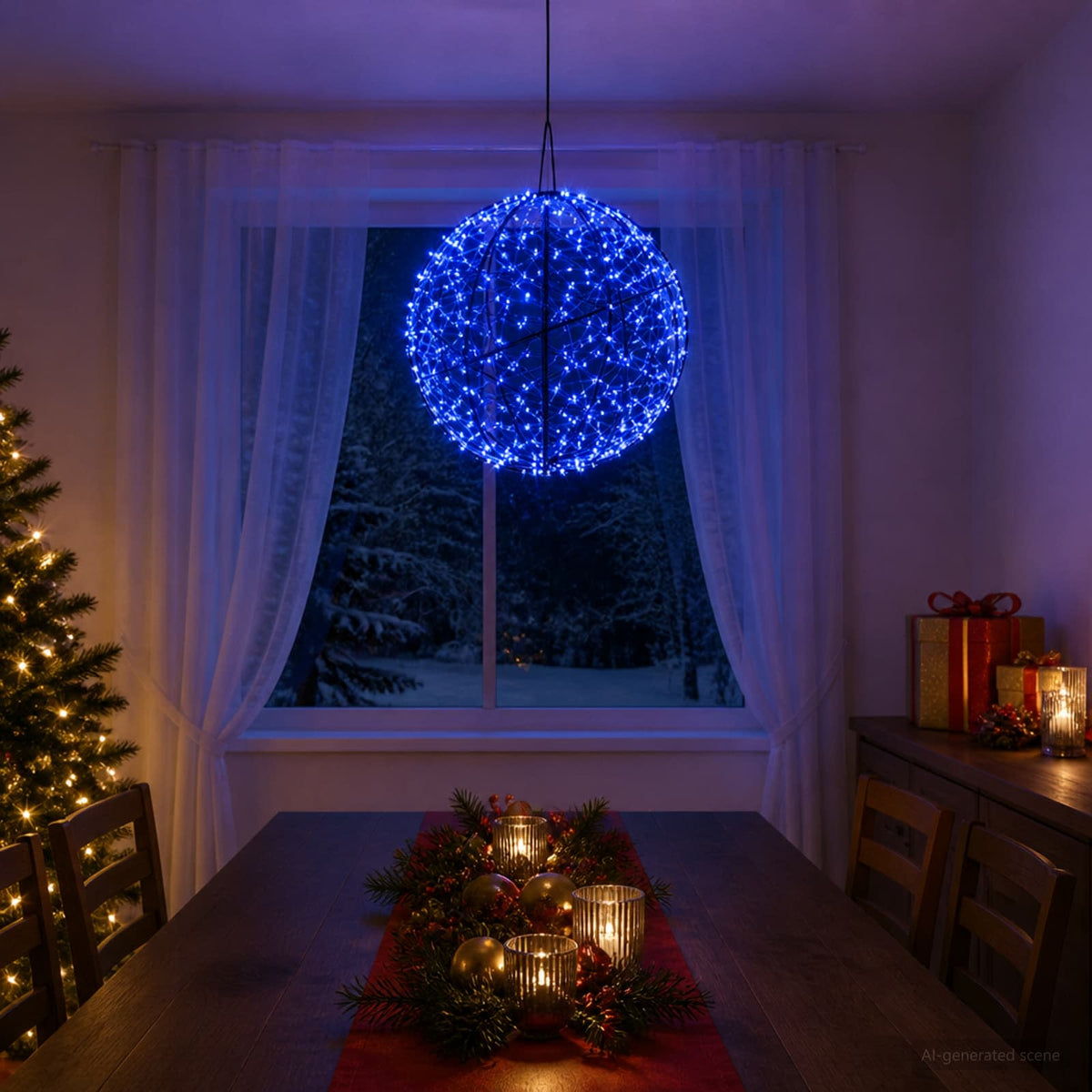 Kalėdų finialo šviesa 750 LED Mėlyna Skersmuo 50 x 52 cm